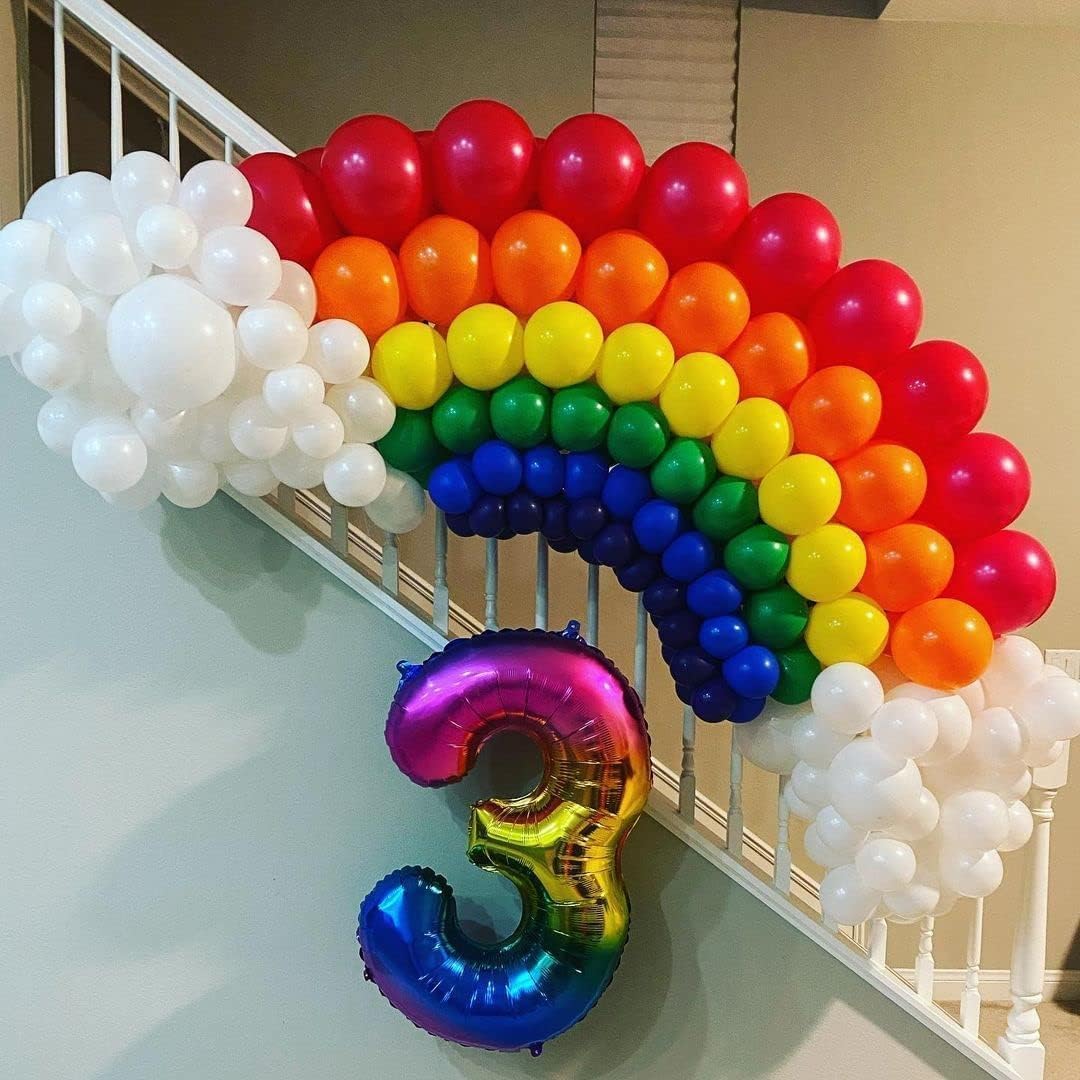 Detalle de Rainbow Balloons 140pcs Assorted Sizes Colour Latex Balloons – Multicolour Party Kit