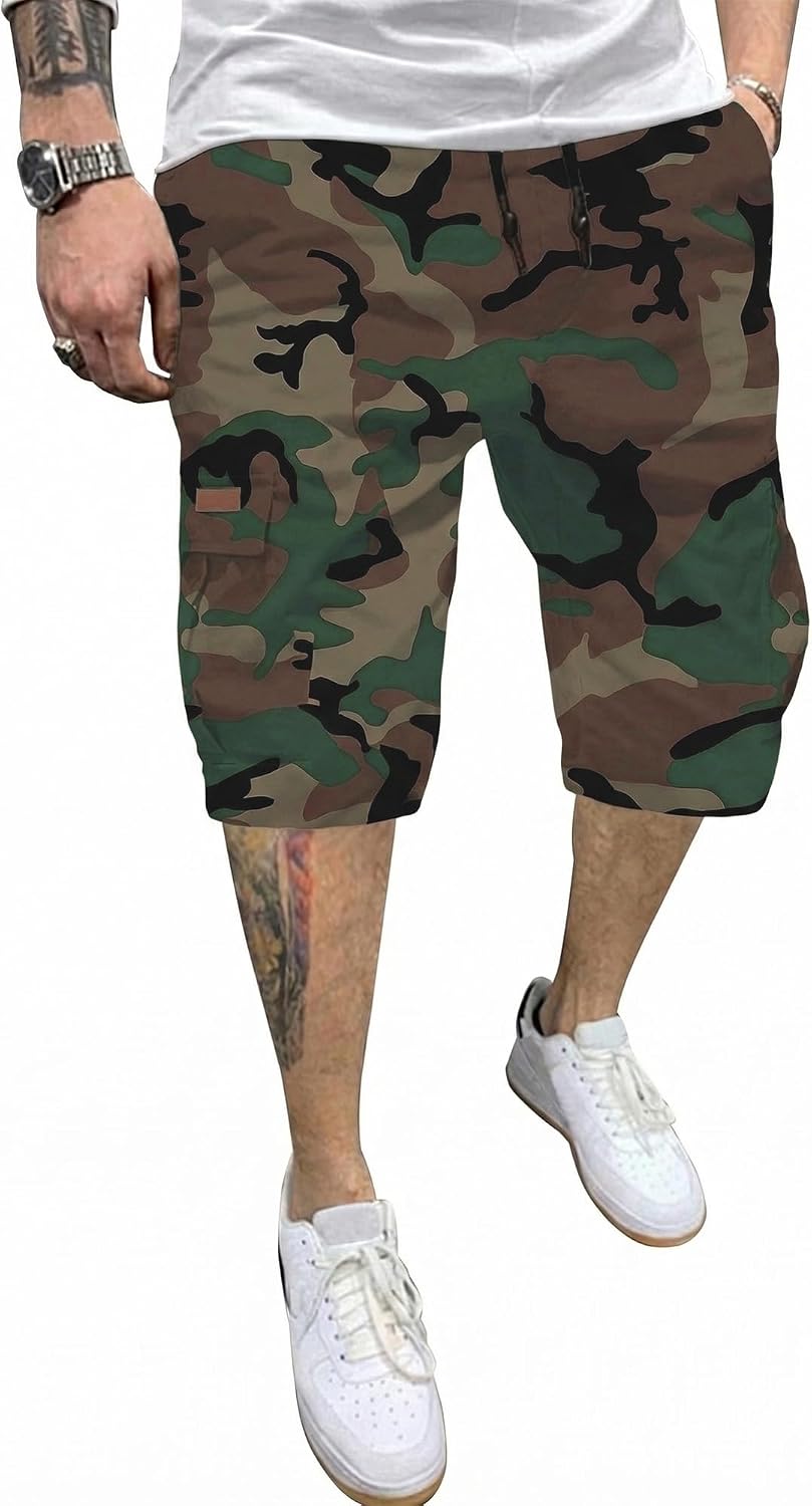 Detalle de JMIERR Mens Casual Cotton Twill Cargo Shorts: Classic Comfort with 6 Pockets