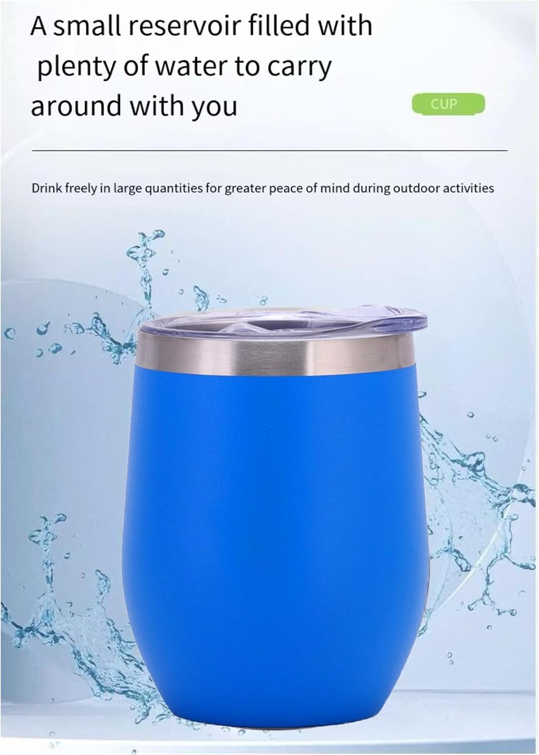 Detalle 2 de ZHIFENGYUAN Insulated Tumbler with Straw & Lid – 12oz (350ml) Stainless Steel Thermal Cup, Royal Blue
