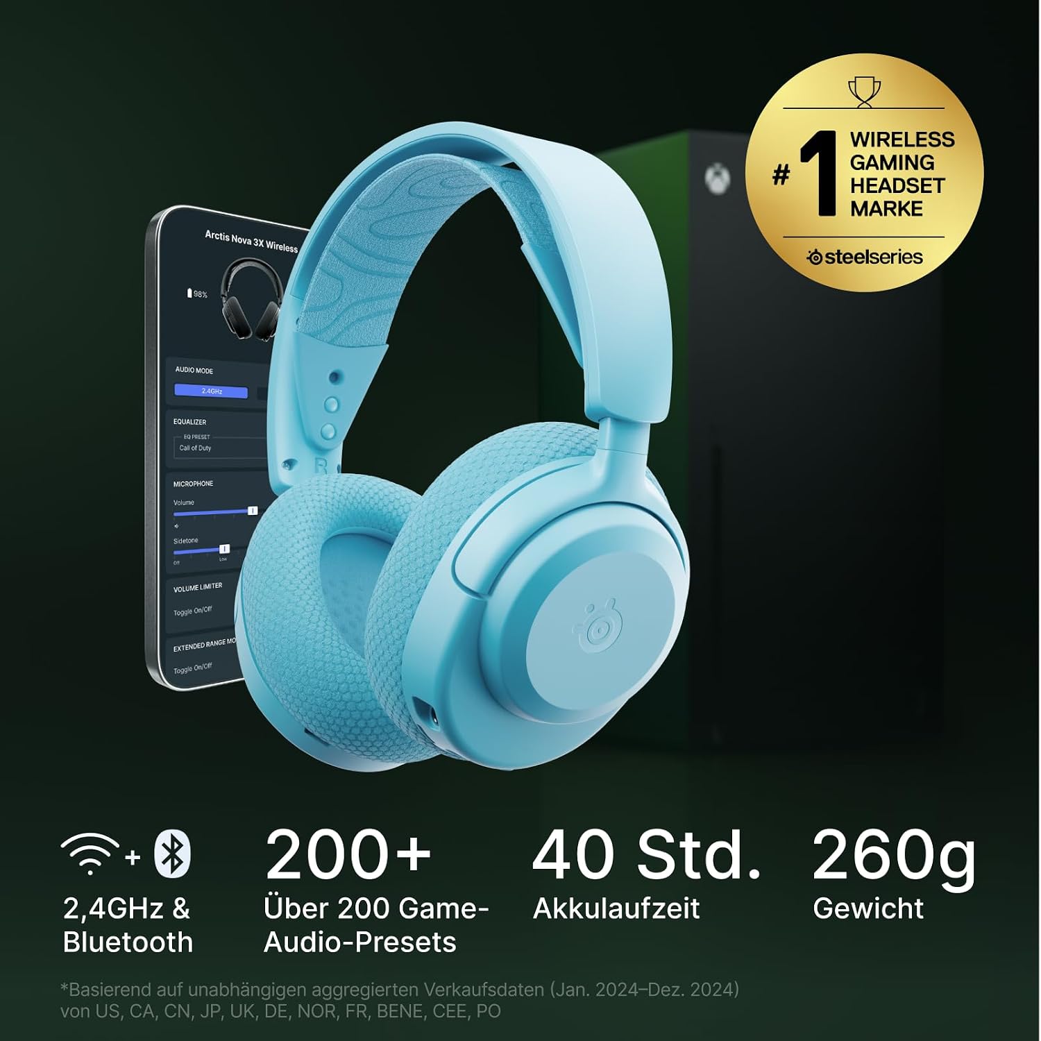 Detalle 2 de SteelSeries Arctis Nova 3X Gaming-Headset 40 Std.