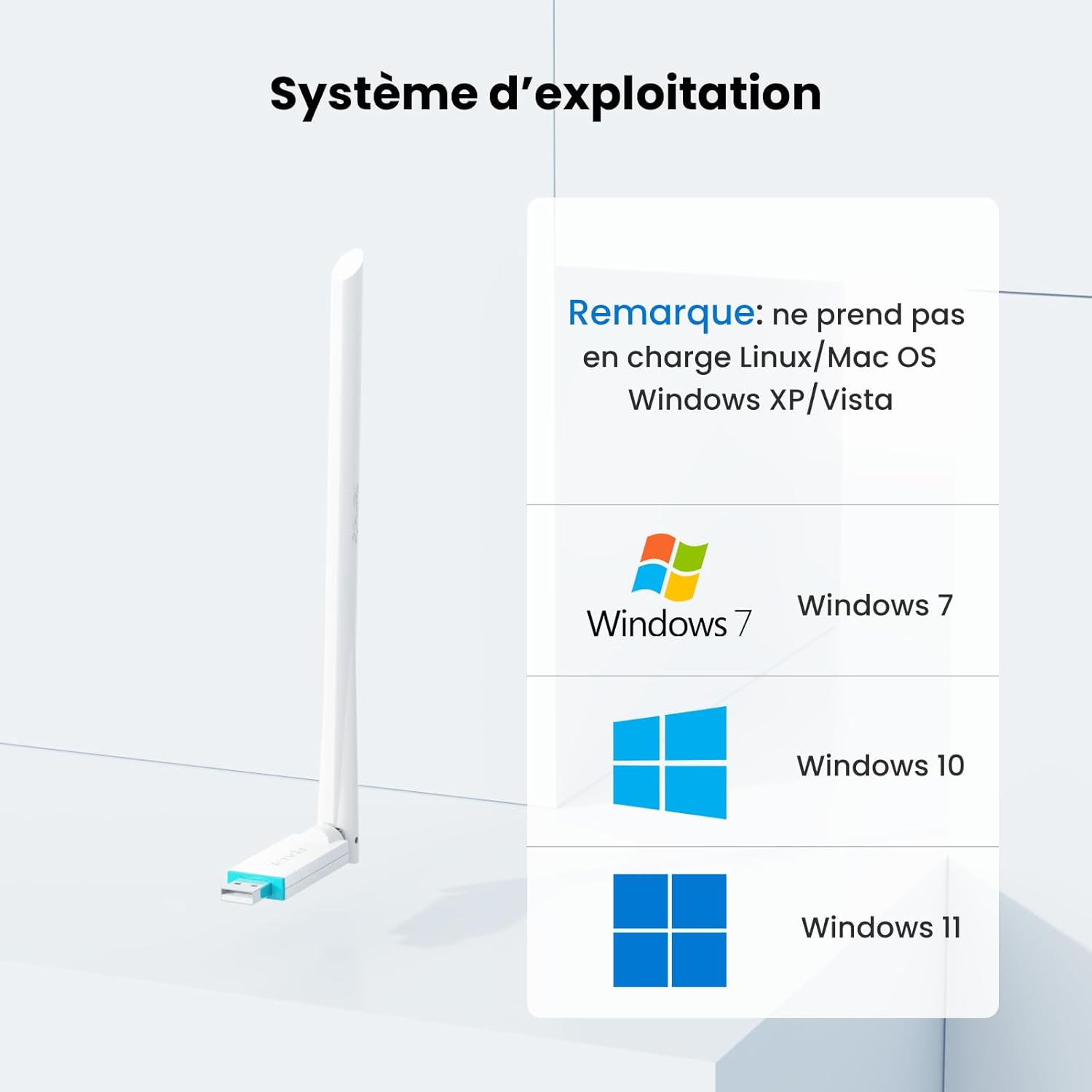 Thumbnail 5 de Tenda Clé WiFi Puissante AX300 (USB Wi‑Fi 6) avec antenne 6 dBi et mode Soft-AP pour PC