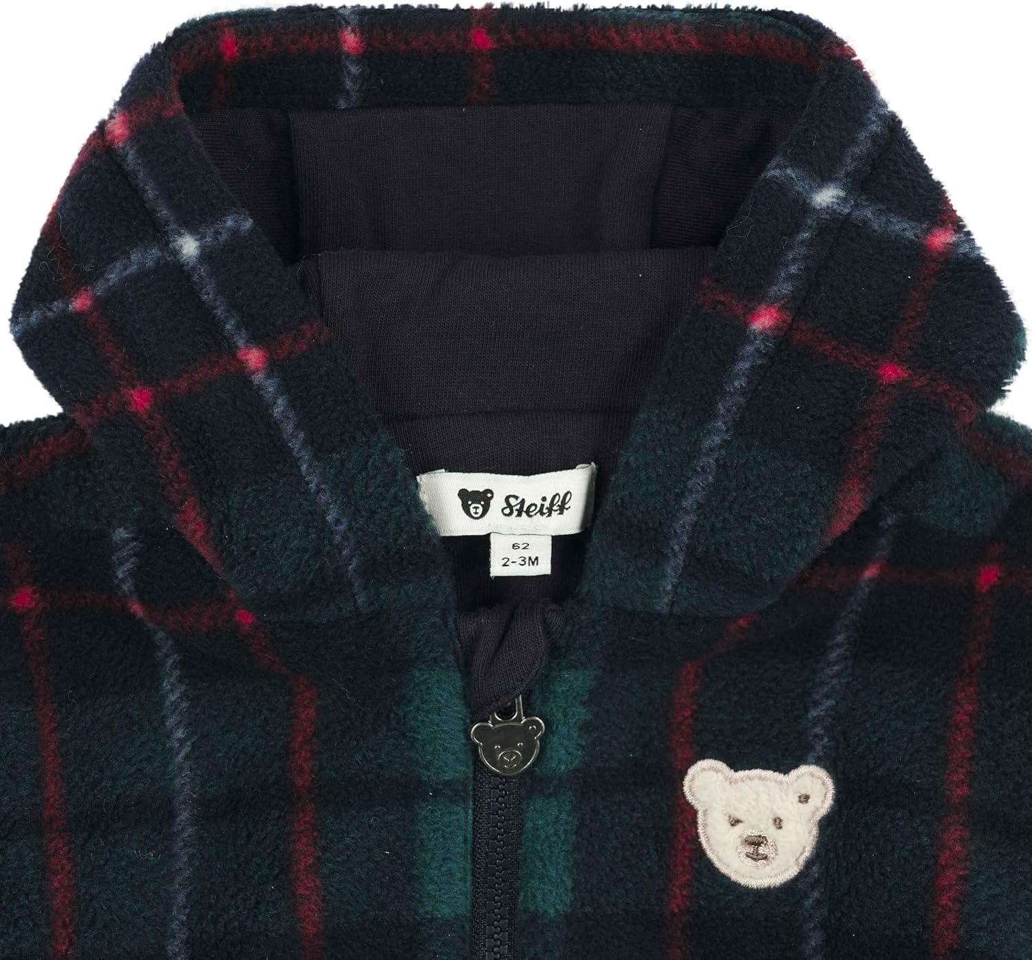 Detalle de Steiff Baby Jungen Fleecejacke – Kuschelige Wärme mit Teddy-Bär Motiv
