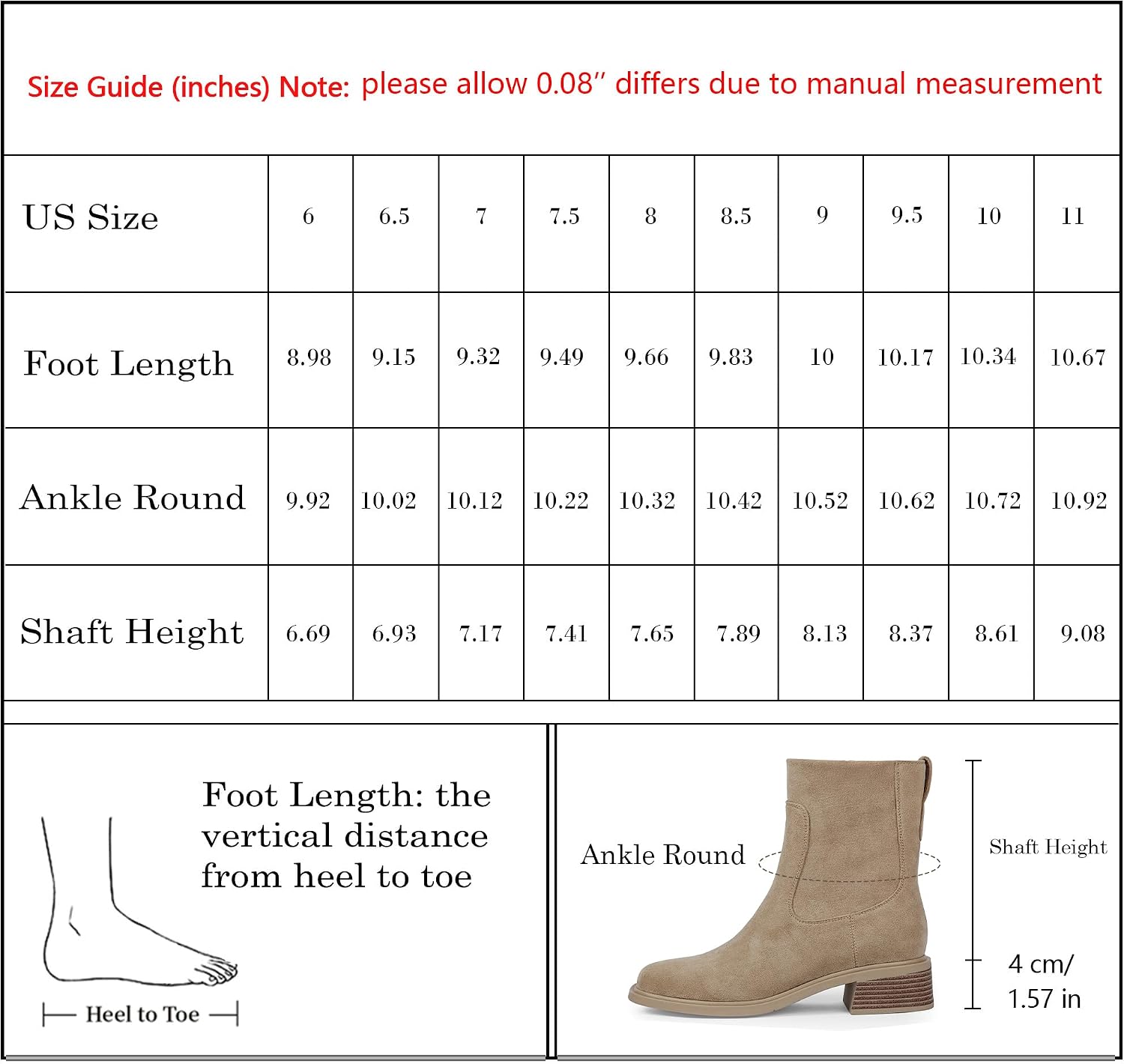 Thumbnail 6 de QIY Square-Toe Stretch Ankle Boots for Women with 1.57-Inch Low Heel