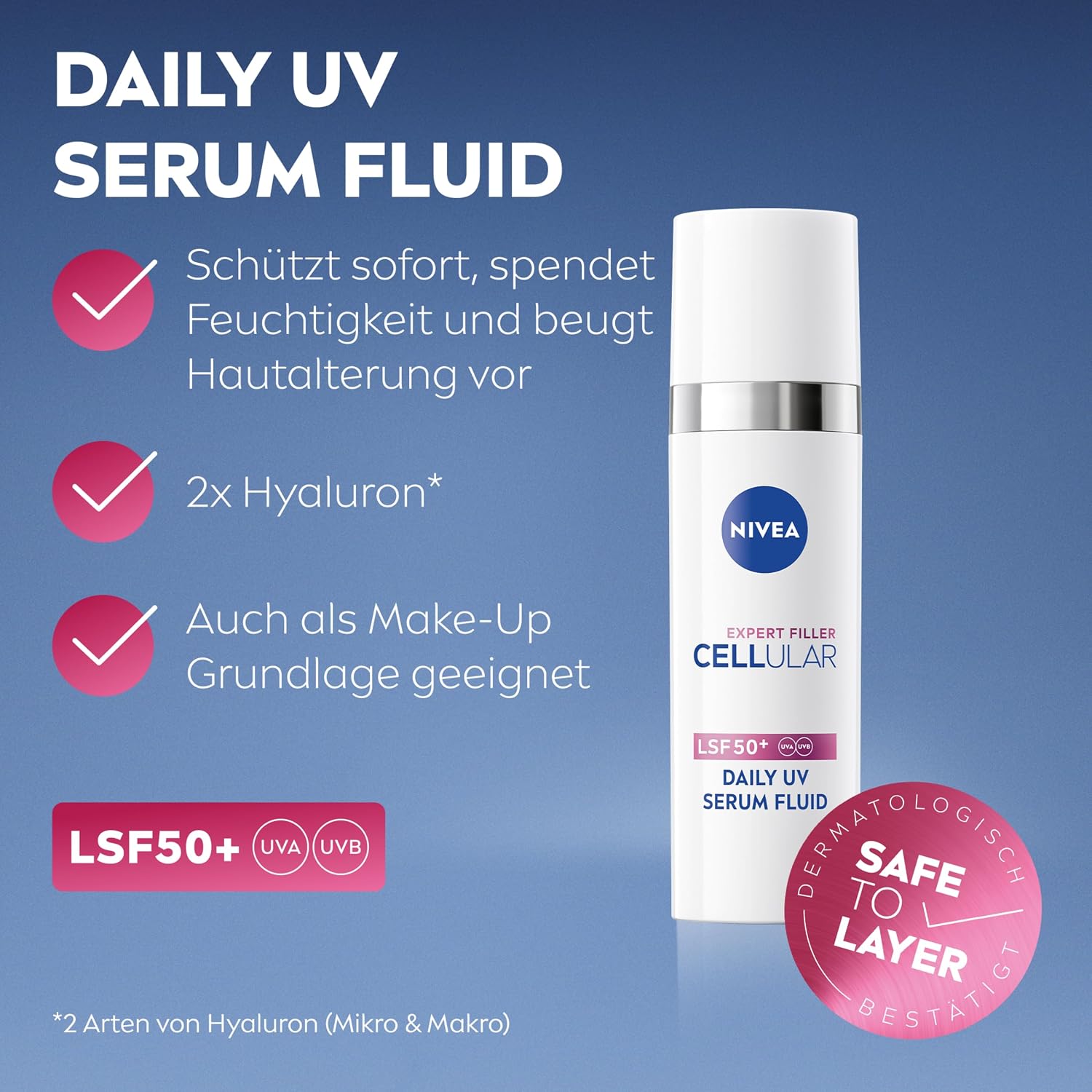 Detalle de NIVEA CELLULAR Serum Routine Set mit Hyaluron-Serum und UV-Serum 50