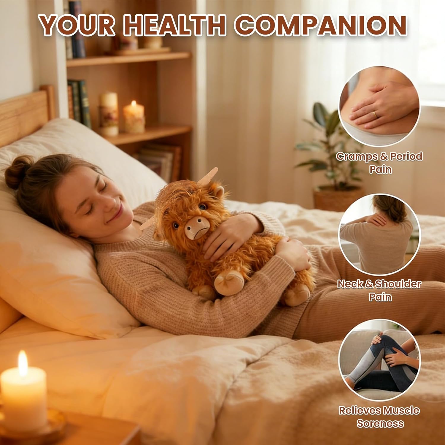 Detalle de SuzziPals Highland Cow Heatable & Coolable Plushie