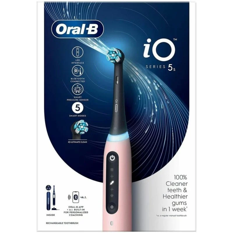 Detalle de Oral-B IO 5S Rosa Enchufe EU: cepillo eléctrico con limpieza envolvente y app