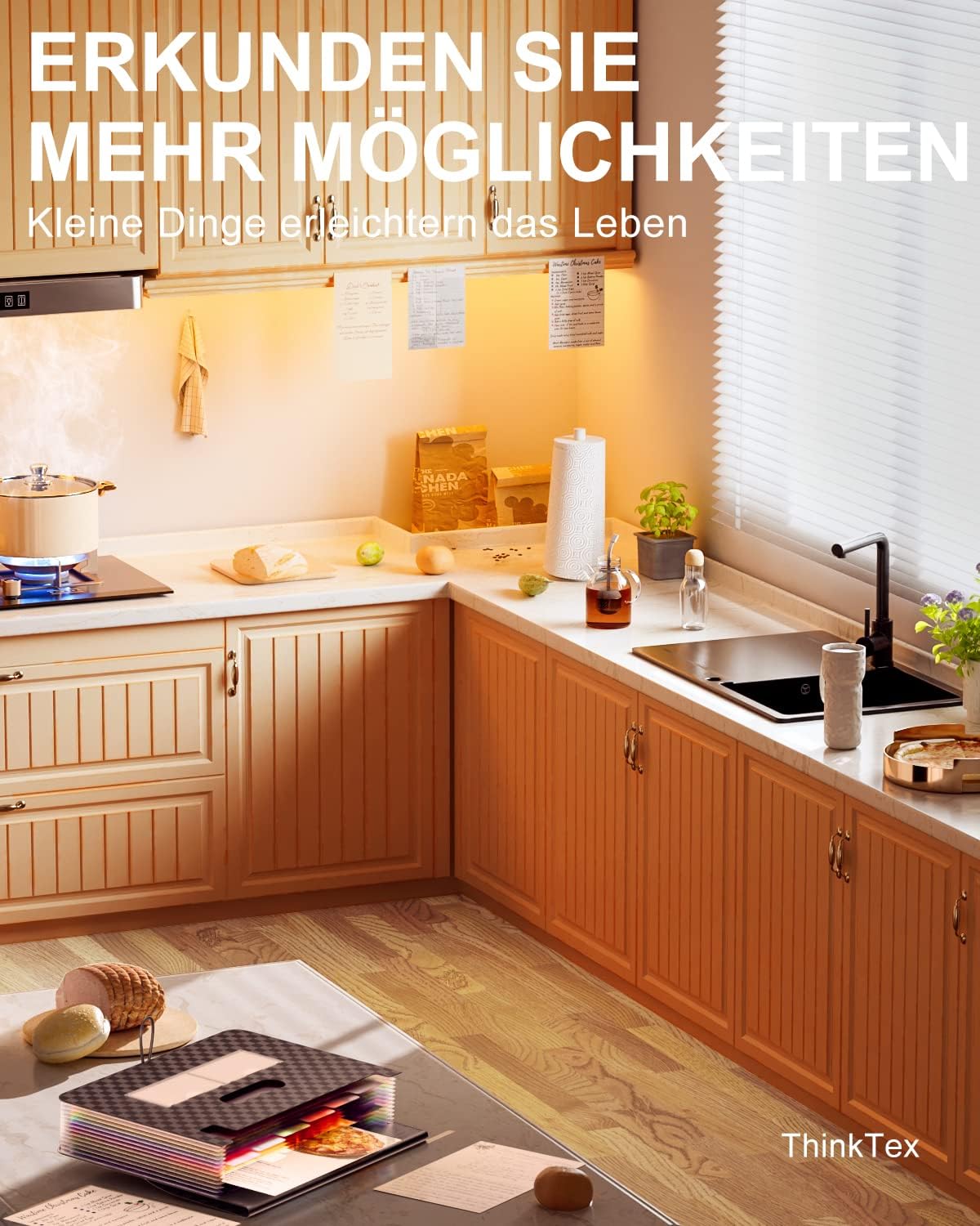 Detalle 2 de ThinkTex Accordian Akten-Organizer mit 12 Fächern – erweiterbarer Aktenordner, tragbare Aktenbox
