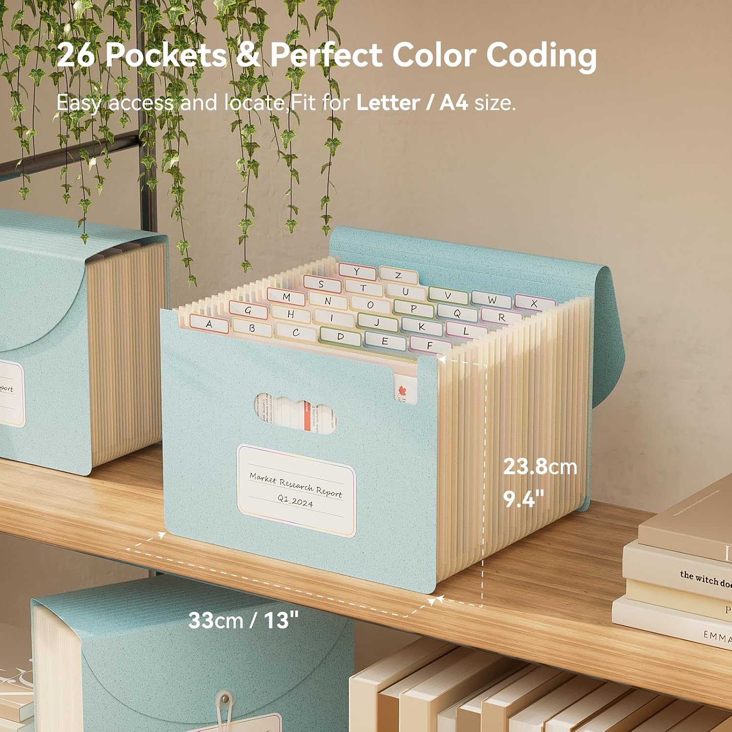 Detalle de EcoStash accordion file organiser, A4 26 pockets
