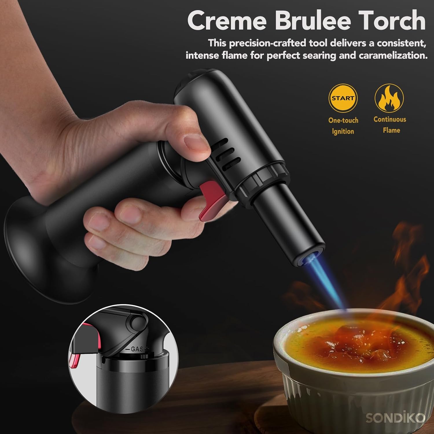 Thumbnail 3 de Sondiko S907 kitchen blow torch with fuel gauge