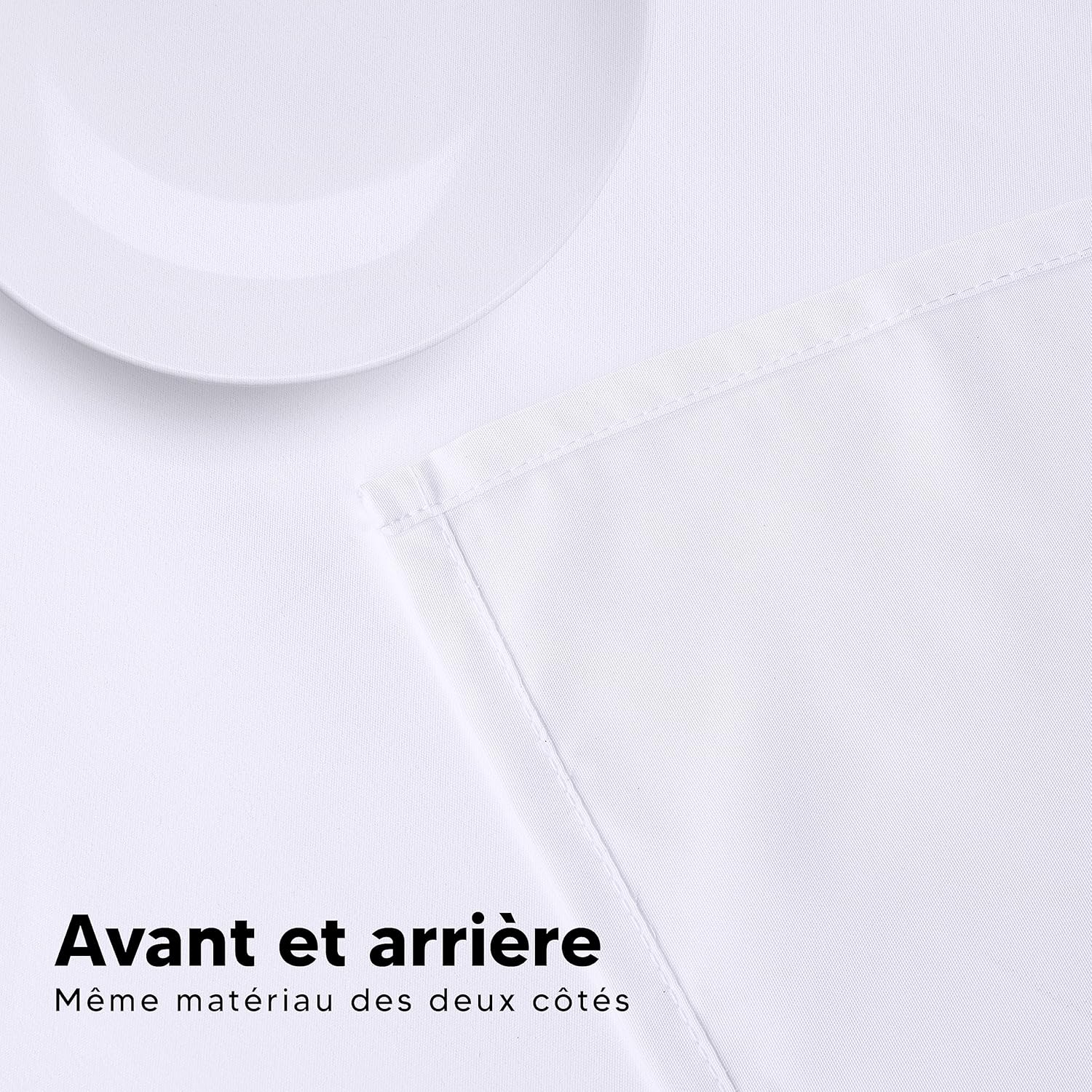 Detalle 2 de Utopia Kitchen Nappe Rectangulaire 152 x 213 cm (Lot de 2) – Blanc, lavable en machine