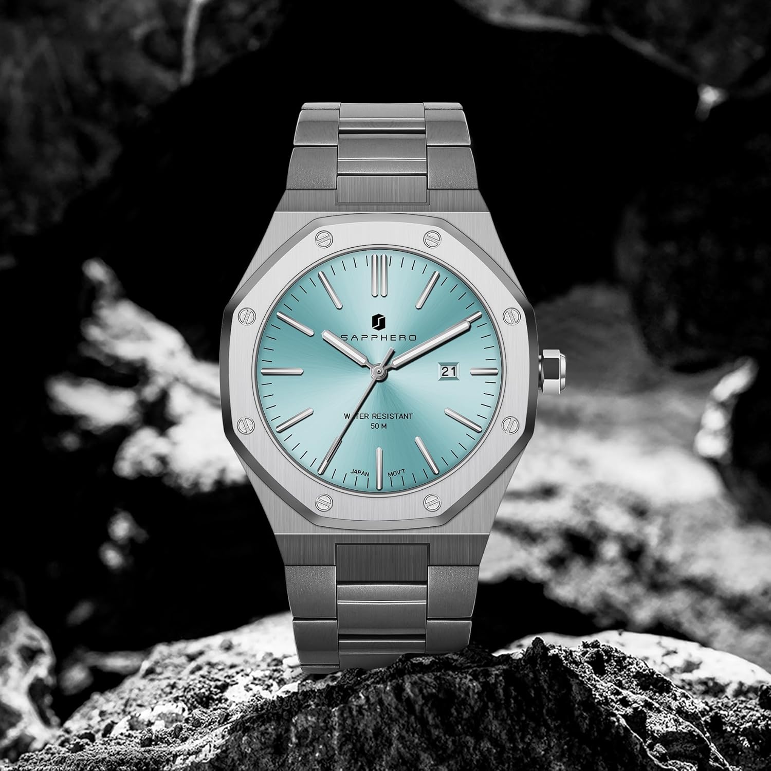 Thumbnail 6 de SAPPHERO Herrenuhr SO-2110 – Edelstahl, Quarzwerk, 42 mm Gehäuse, 3 ATM Wasserdicht