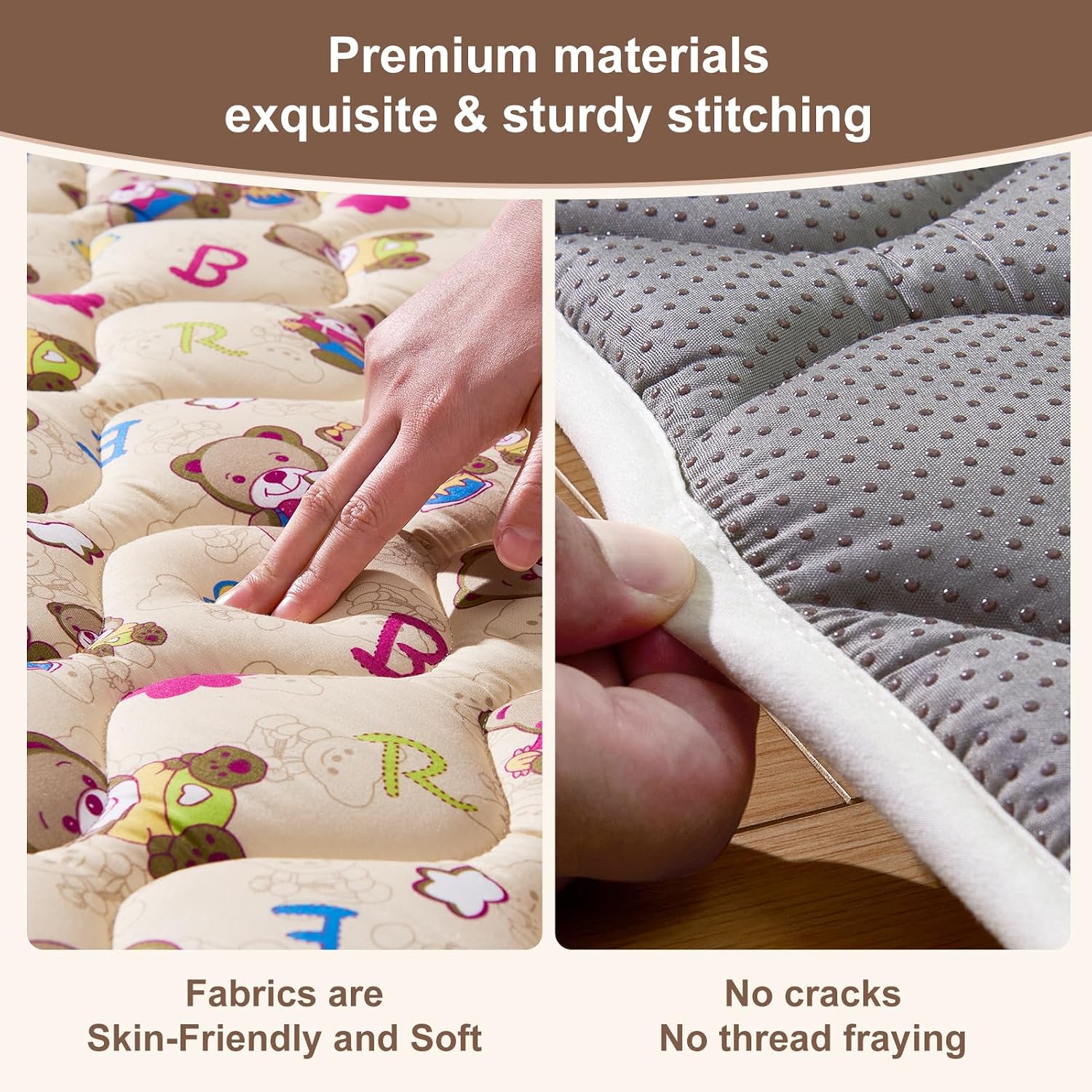 Detalle de Vibe bear 71" x 59" Baby Play Mat, Foldable Foam, Machine Washable