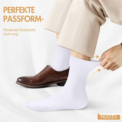 Detalle de NUOZA 12 Paar Herrensocken, weiß, Größe 39–42, 81 % Baumwolle