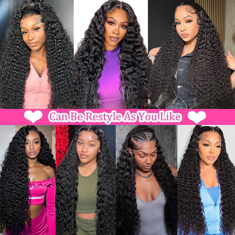 Thumbnail 6 de Kdmidun 13x6 Deep Wave Lace Front Wig (200% Density, HD Lace, Glueless) with Pre-Plucked Baby Hair, 28 Inches