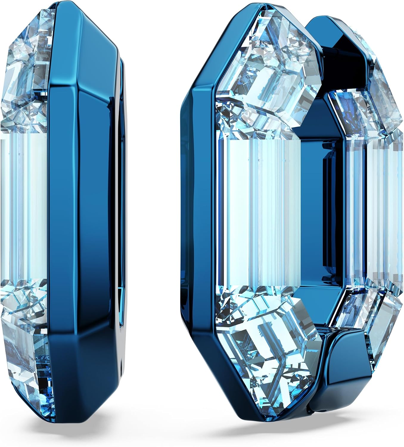 Detalle 2 de Swarovski Lucent Kreolen mit blauen Kristallen