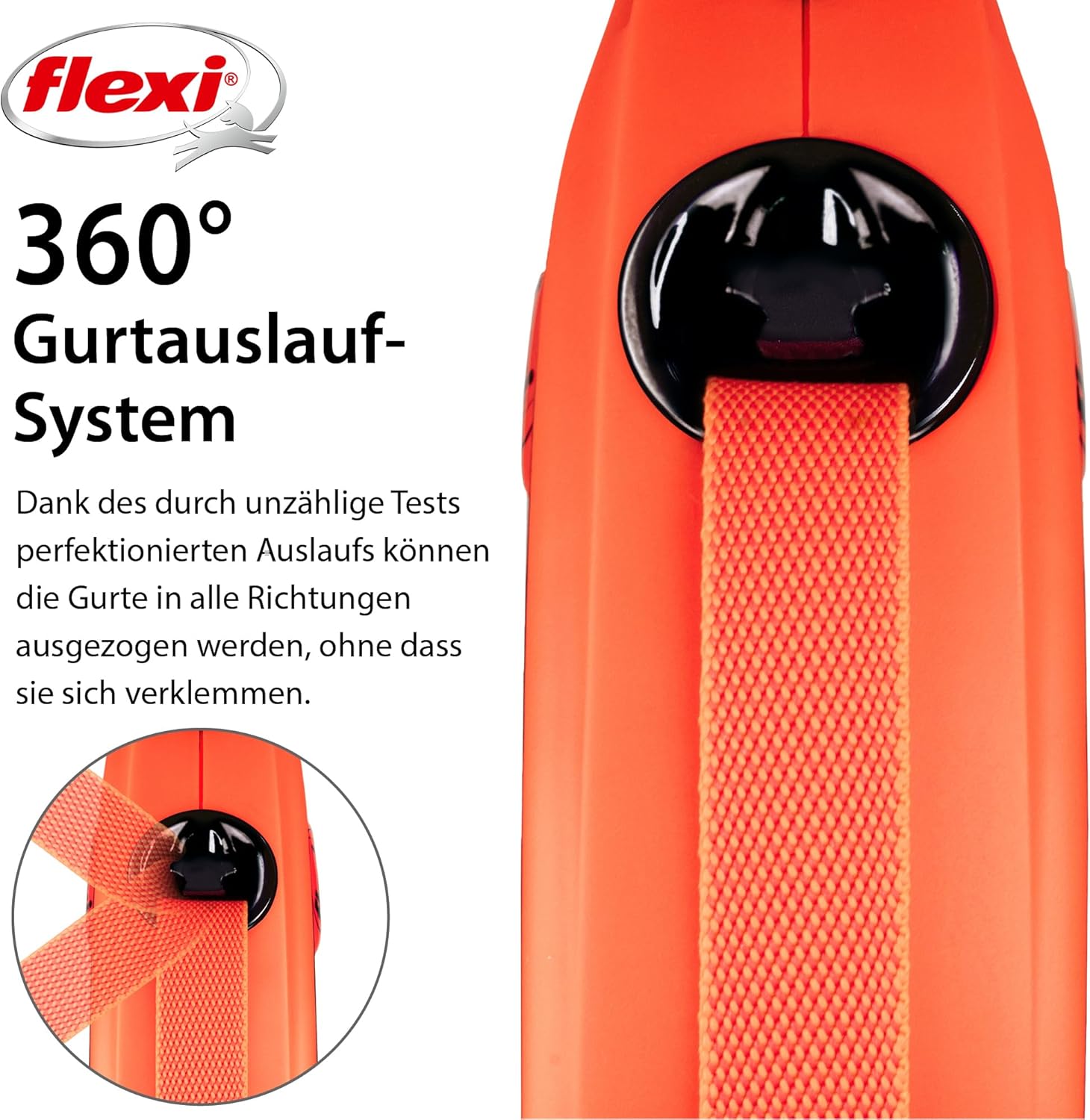 Thumbnail 3 de flexi Xtreme L Gurt 8 m – Roll-Leine für Hunde bis 55 kg in Schwarz/Orange