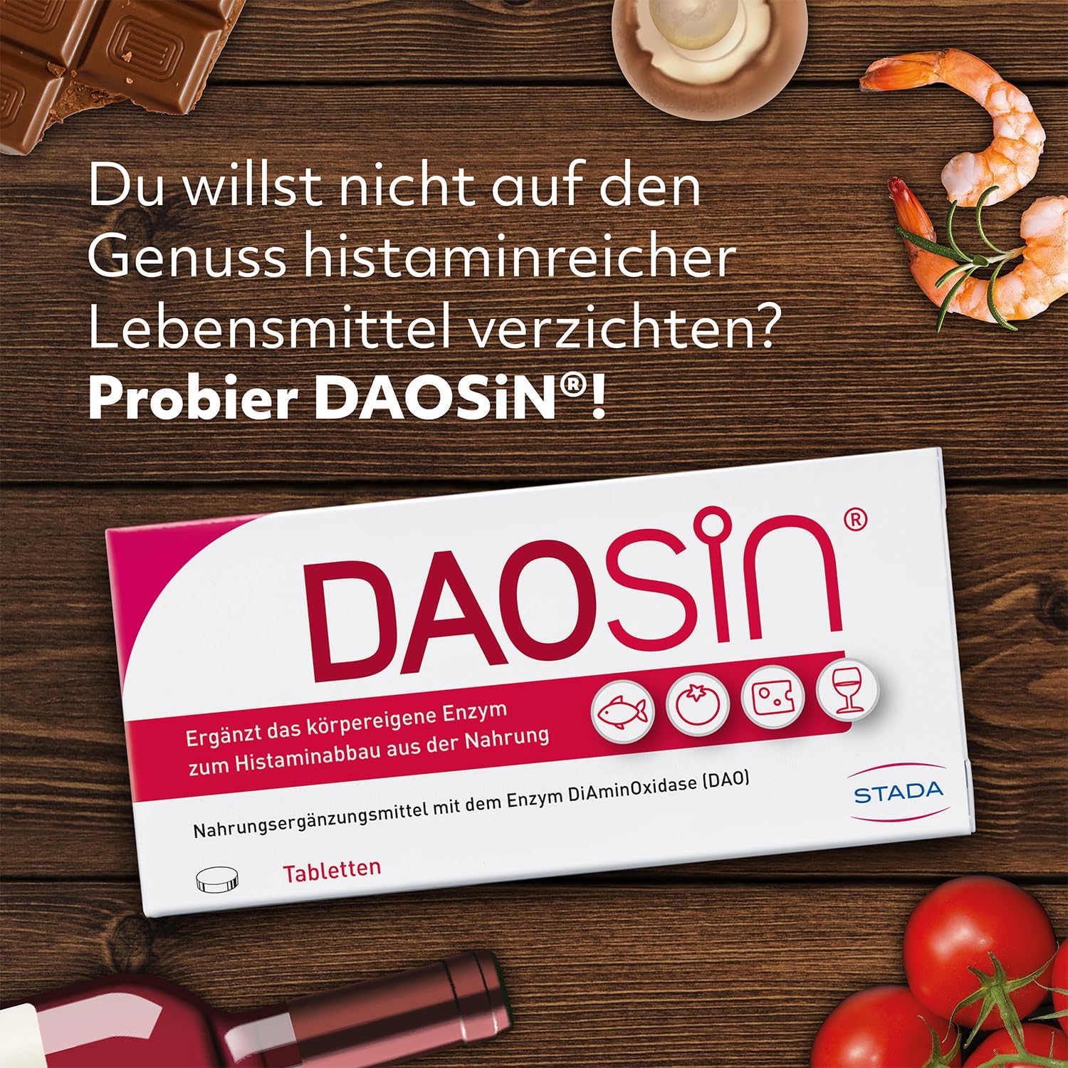 Thumbnail 3 de DAOSiN Tabletten für Histaminunverträglichkeit – 60 Tabletten zur Einnahme vor histaminhaltigen Mahlzeiten