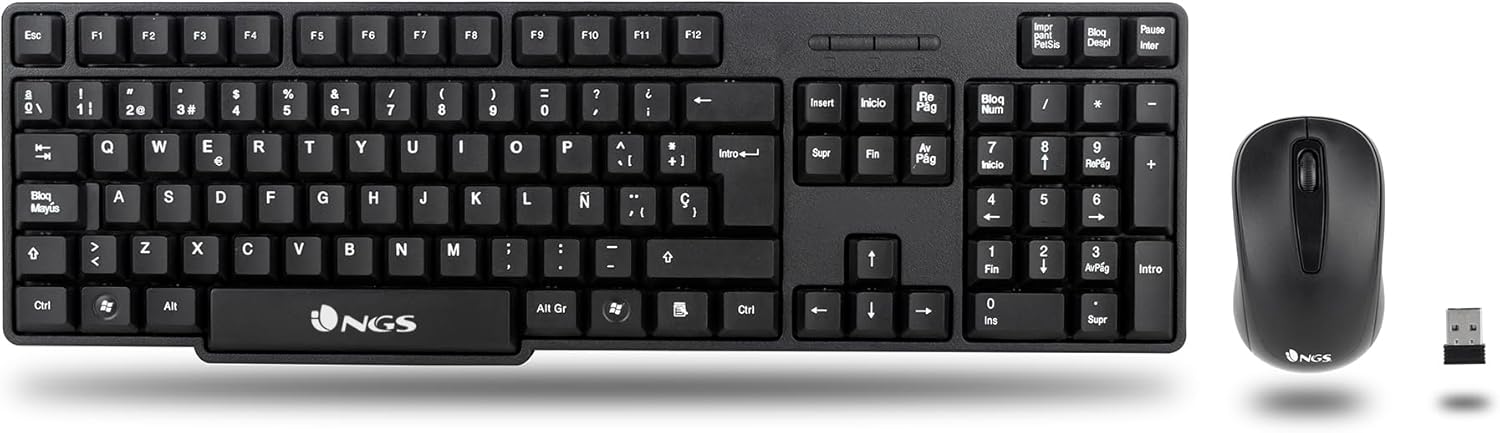 Detalle 2 de NGS Euphoria kit inalámbrico 2.4 GHz QWERTY español (ratón + teclado) negro