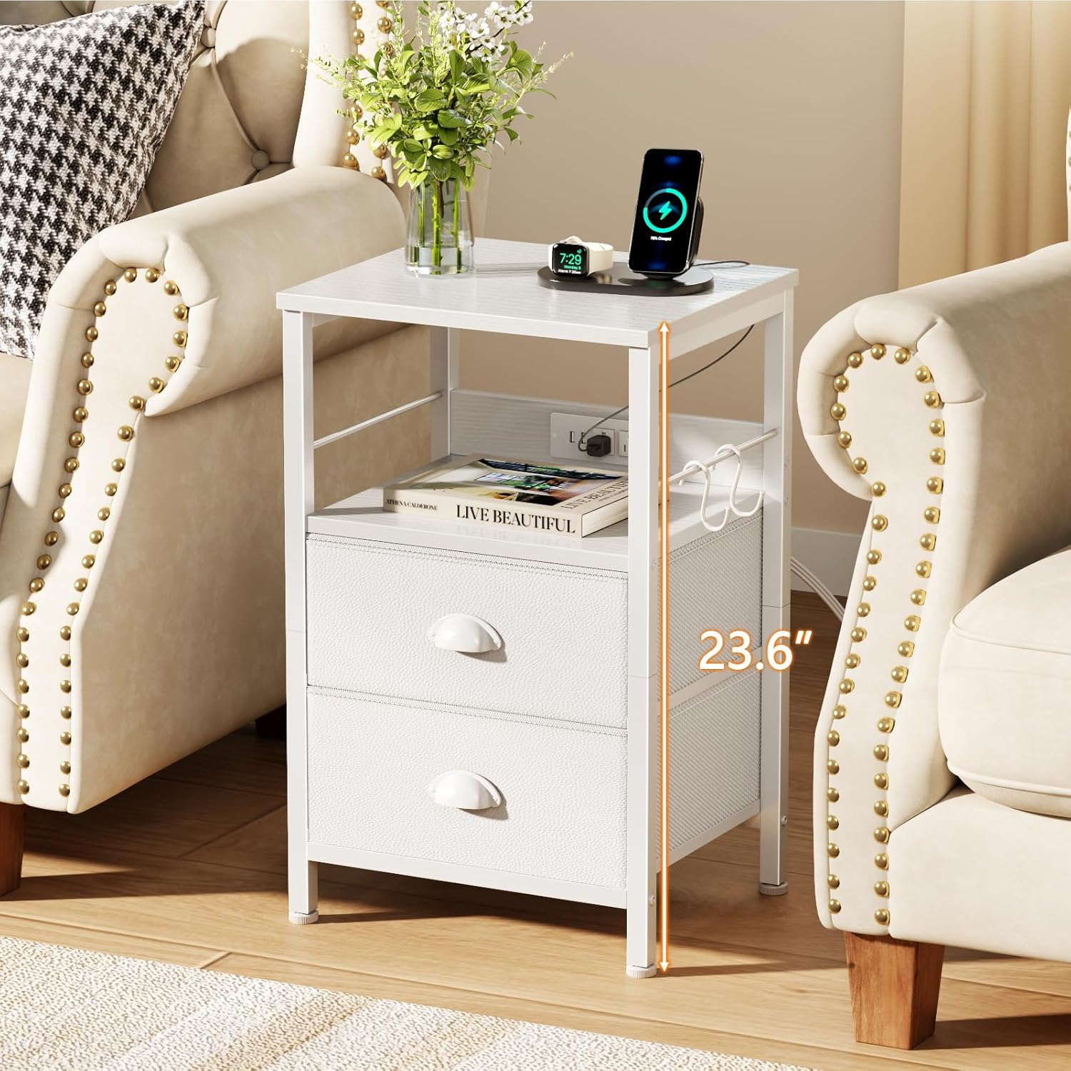 Detalle 2 de Furologee End Table with Charging Station 22.25