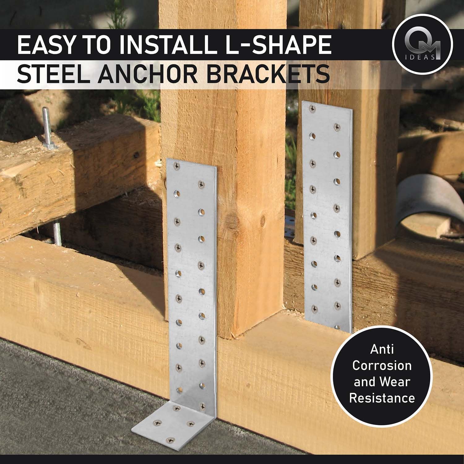 Thumbnail 4 de OMIDEAS 10 x Flachstahlanker 200 x 40 x 40 mm, Zuganker aus verzinktem Stahl