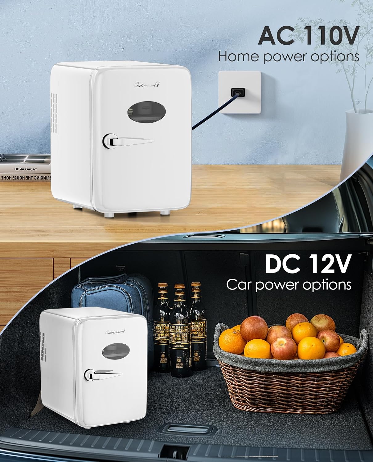 Detalle de CUTIEWORLD KM-19 4L Skincare Mini Fridge, Cooler and Warmer, Pearly White