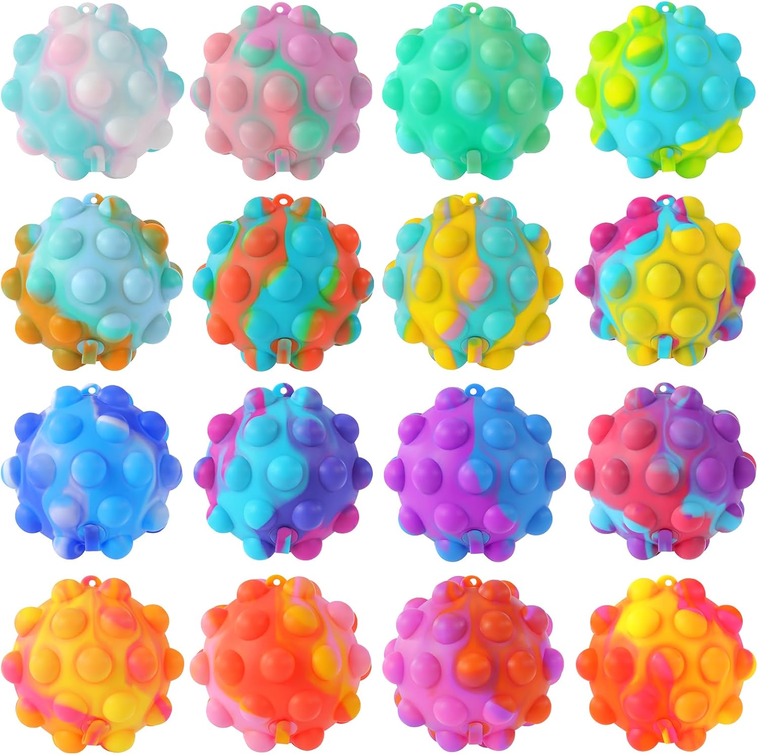 Detalle de Genuvi Inflatable Pop Ball Fidget Toys, 16-Piece Silicone Set