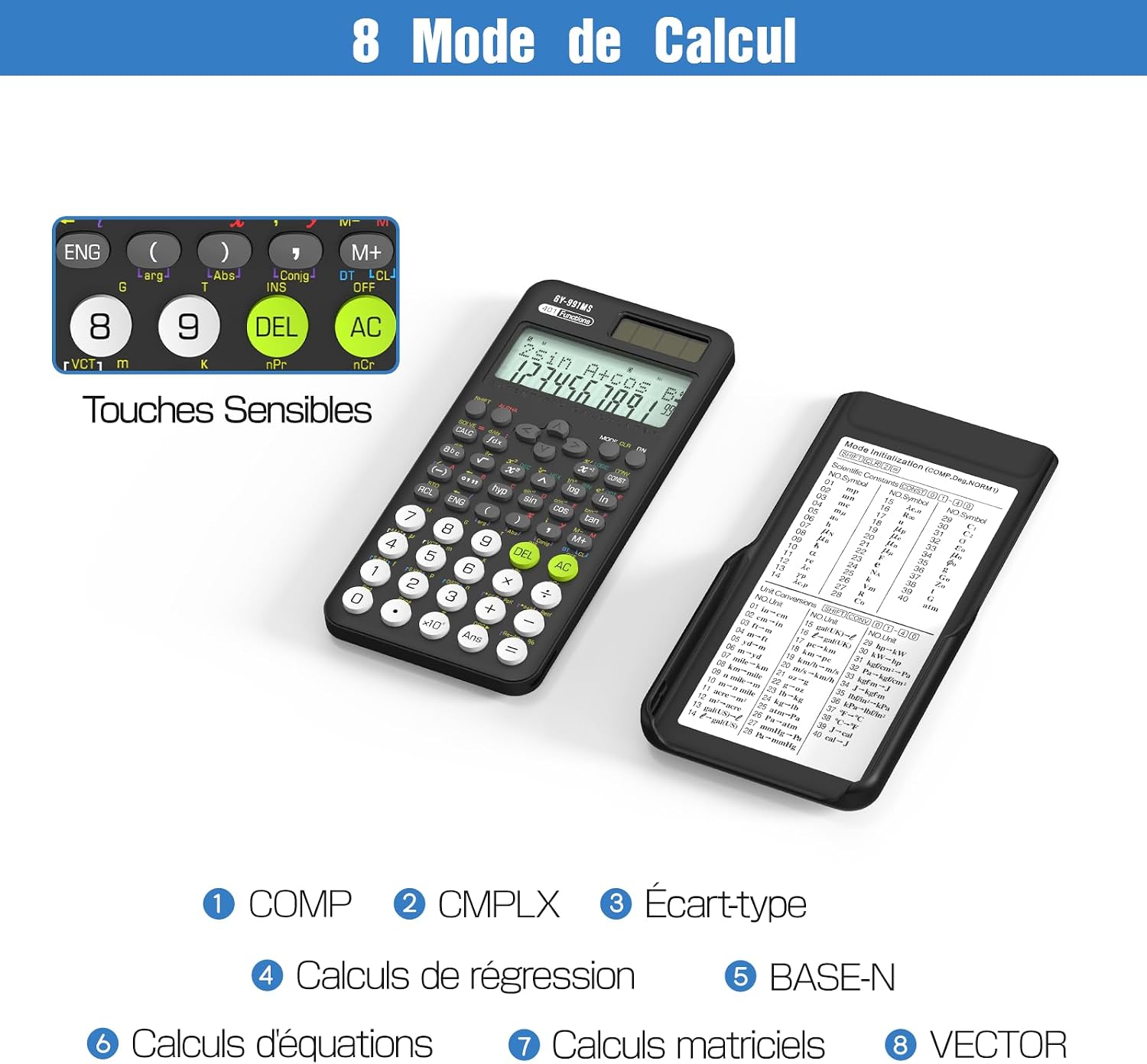 Thumbnail 2 de NEWYES 991MS-II Calculatrice Scientifique — 401 Fonctions (Noir)