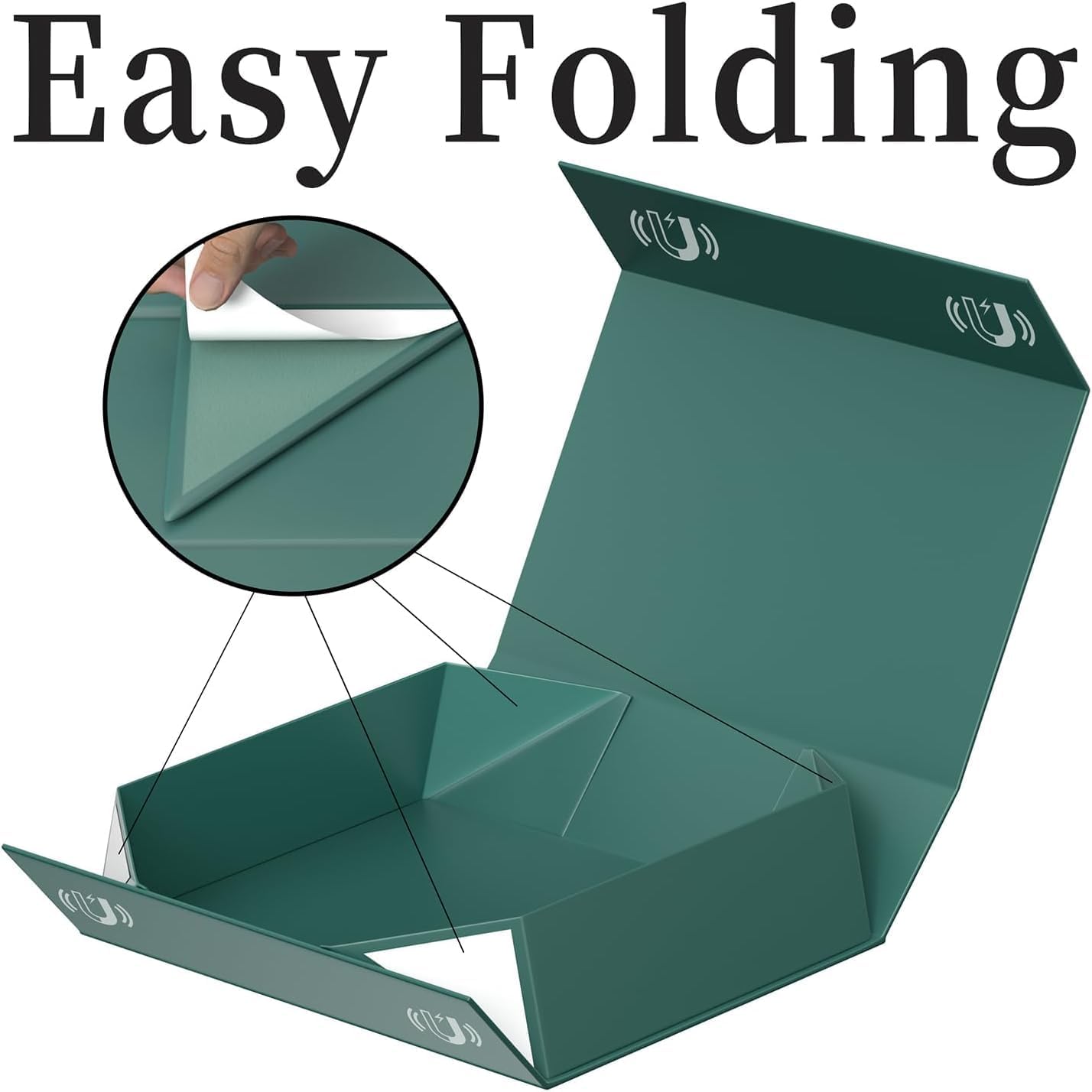 Thumbnail 2 de 2er Pack Geschenkboxen 30x20x7,6 cm mit magnetischem Verschluss – Grün