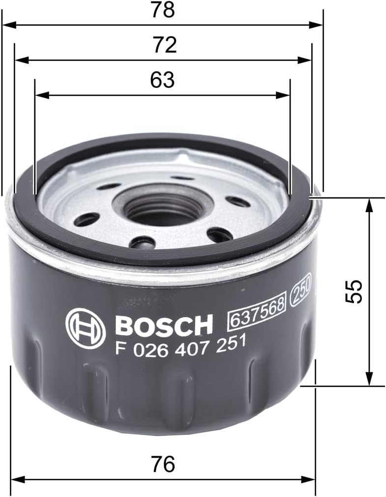 Detalle 2 de Bosch P7251 Filtre à huile auto ðŸ›
