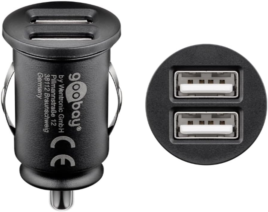 Detalle de Goobay 58912 Dual USB Port Auto-Ladegerät – 12V/24V Zigarettenanzünder Adapter
