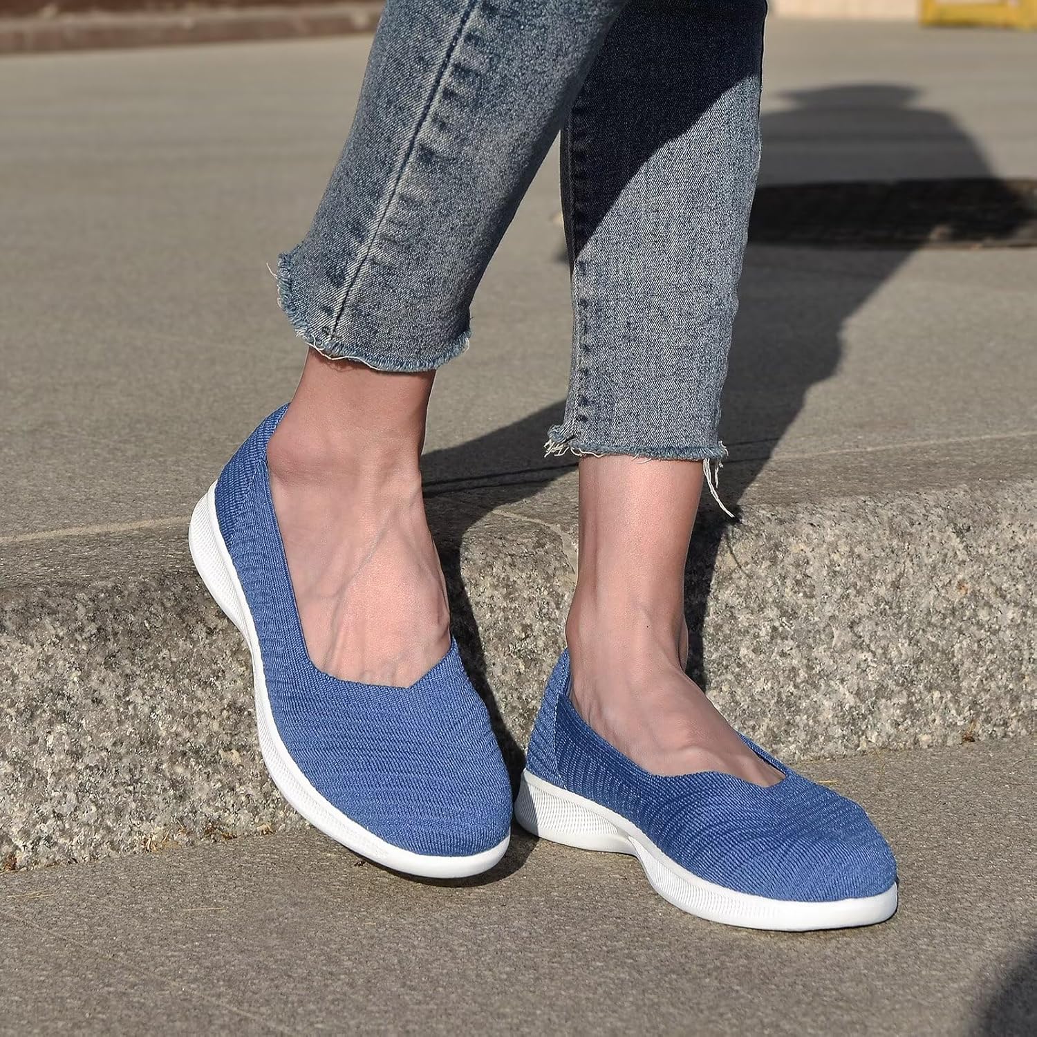 Detalle de Konhill Damen Loafers – Bequeme flache Slip-on Ballerinas für Alltag und Freizeit