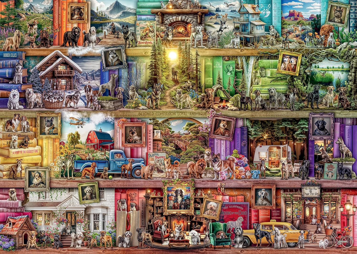 Detalle de Ravensburger Library of Dogs 1000-Piece Jigsaw Puzzle (70 x 50cm) for Adults and Kids 12+