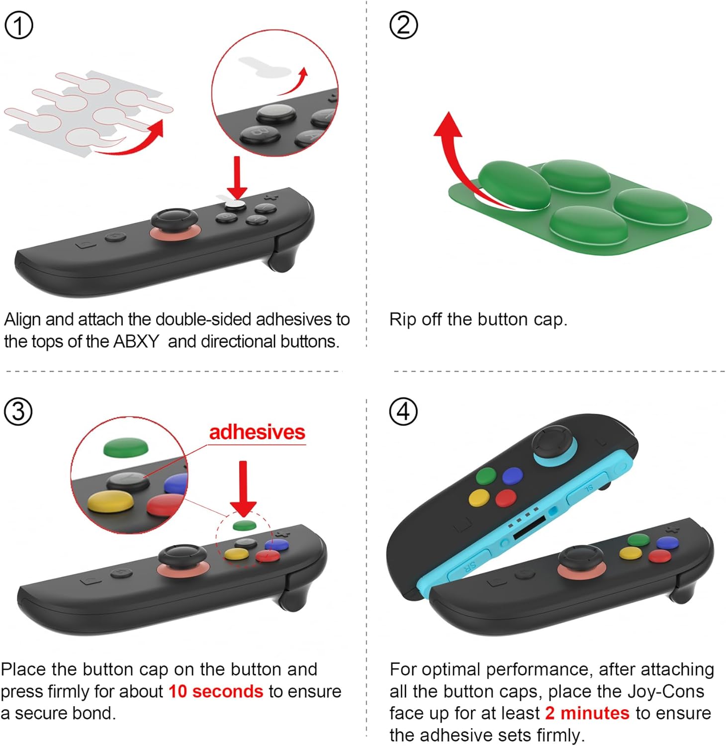 Detalle 2 de PlayVital Silicone Button Covers and Thumb Grip Set for Nintendo Switch 2 (Matcha Green)