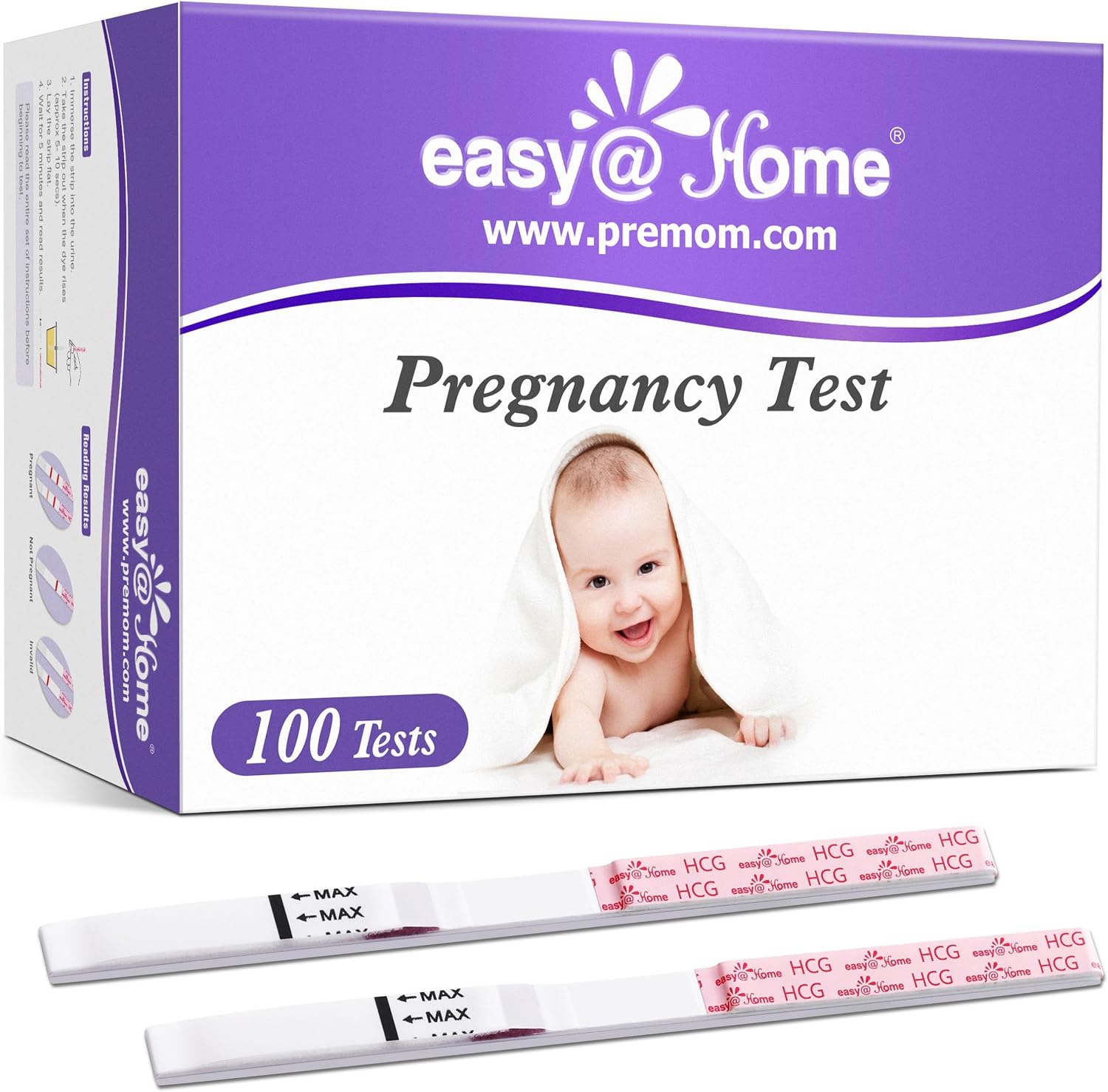Detalle de Easy@Home Pregnancy Test Strips, 100 Pack