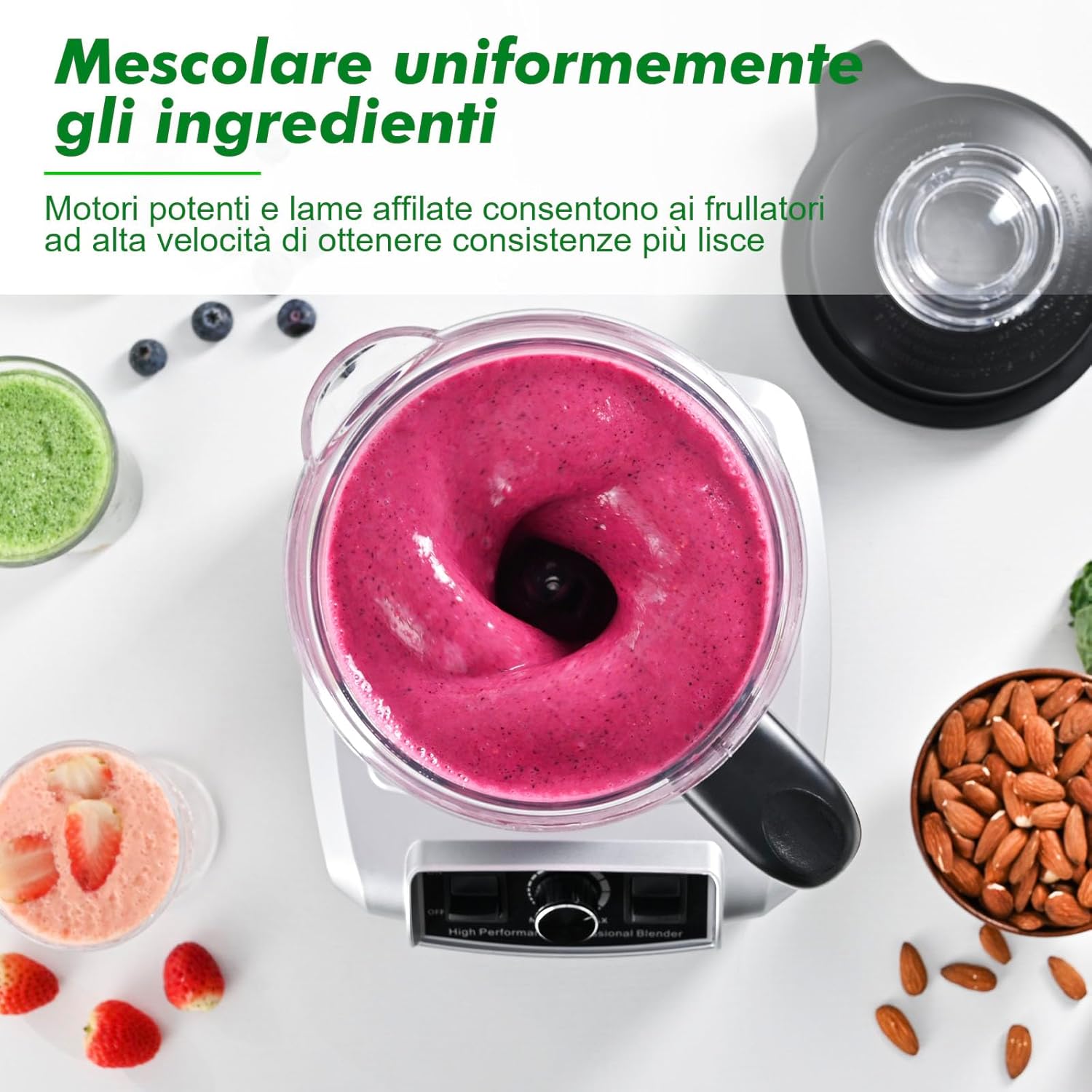 Thumbnail 2 de Kitchen in the box Frullatore Professionale 1500W da banco da 2L (2 HP), 8 lame, regolazione velocità, nero