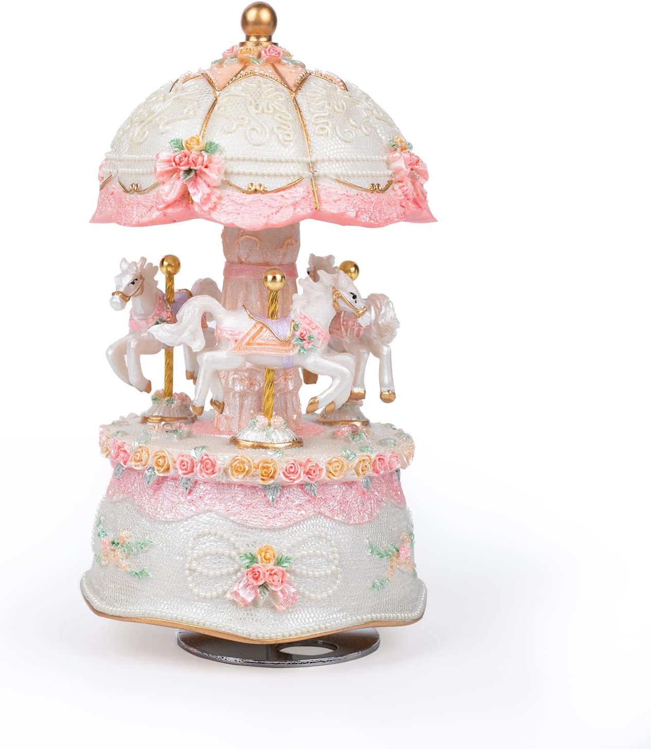 Detalle de Javik Carousel Music Box for Girls with Colour Change LED Light and Rotating Horses