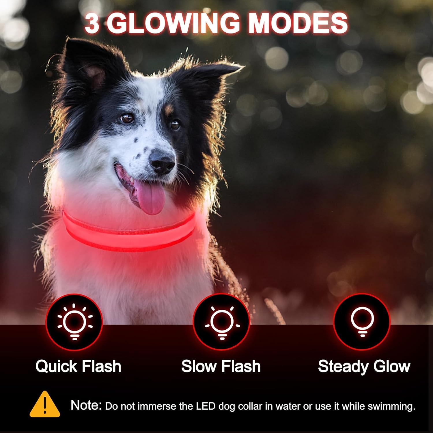 Detalle 2 de Nepfaivy flashing dog collar lights
