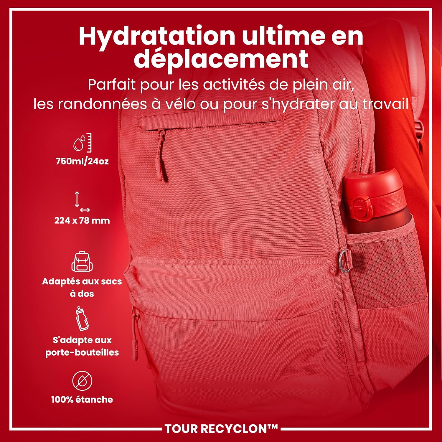 Detalle de ION8 Gourde 750 ml anti-fuite đ„€
