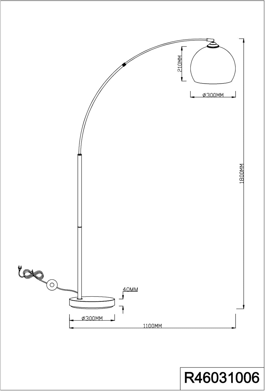 Detalle 2 de Reality R46031006 lampadaire 180 cm