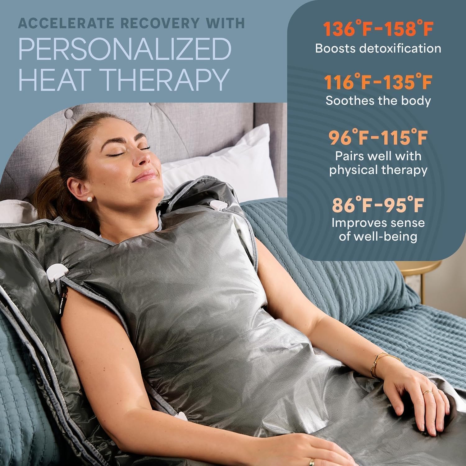 Detalle 2 de Lifepro infrared sauna blanket with PU and Oxford fabric