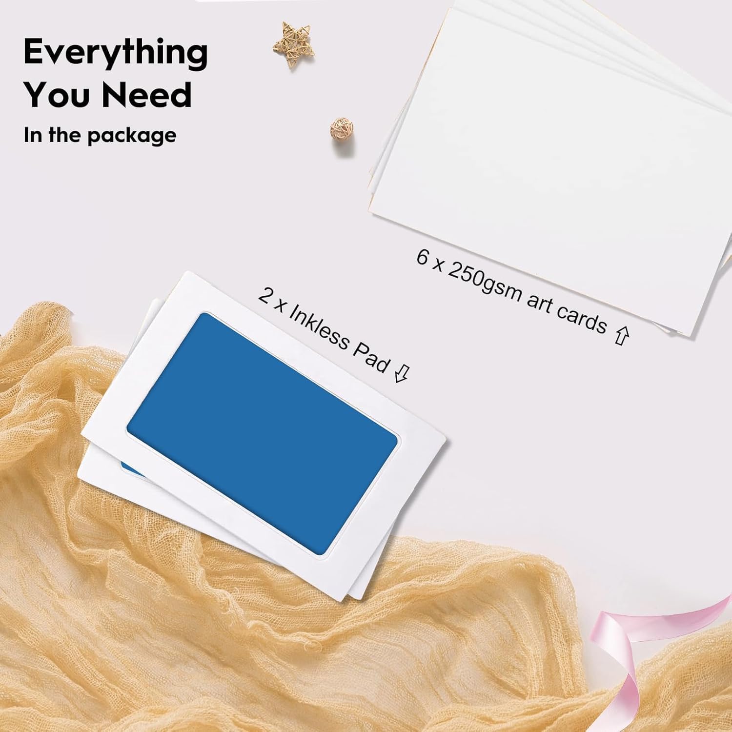 Detalle de TATUNER Inkless Baby Hand and Footprint Kit (Lake Blue, 0-6 Months)