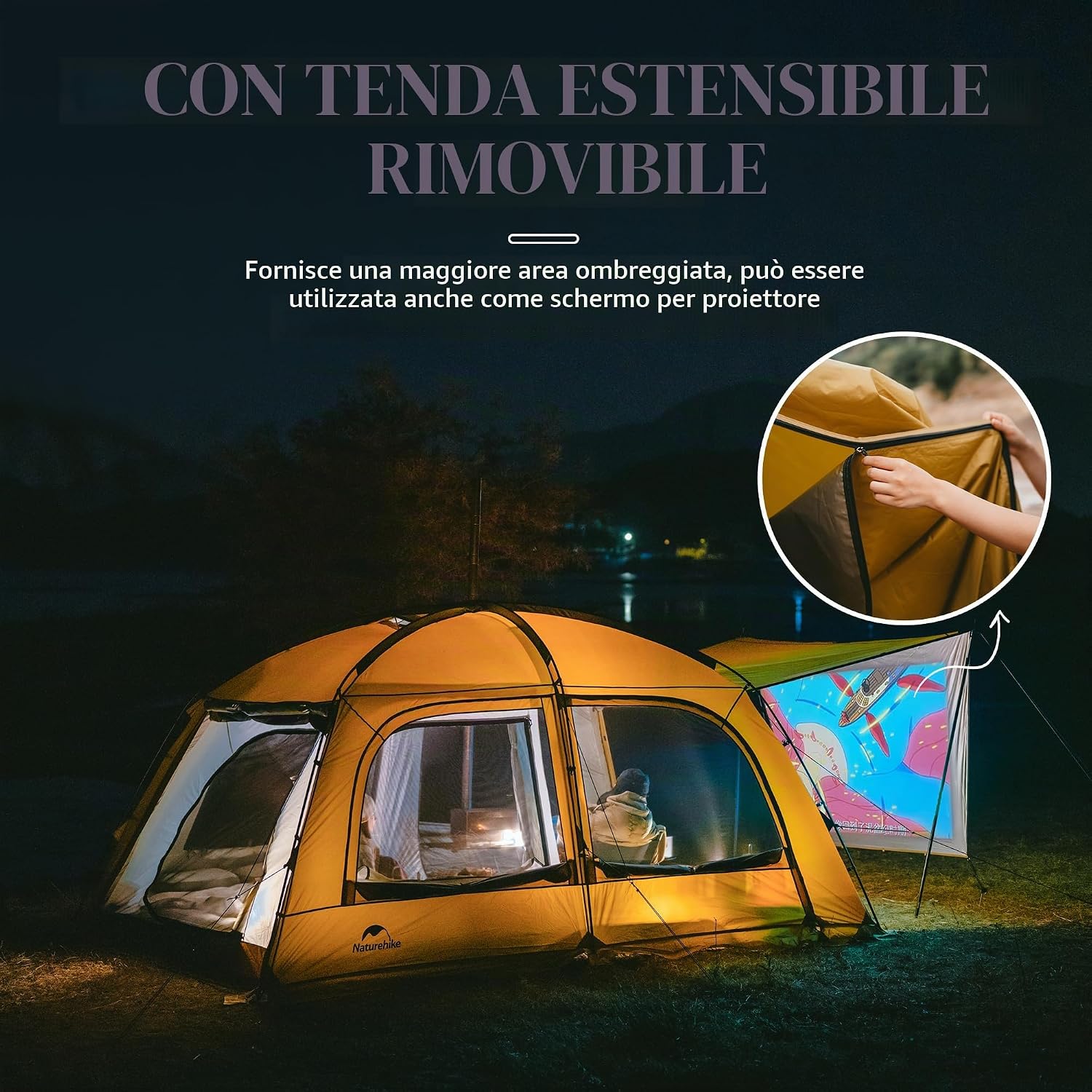Thumbnail 6 de Naturehike Tenda Campeggio 2-4 / 3-6 posti con Camino e PU4000mm