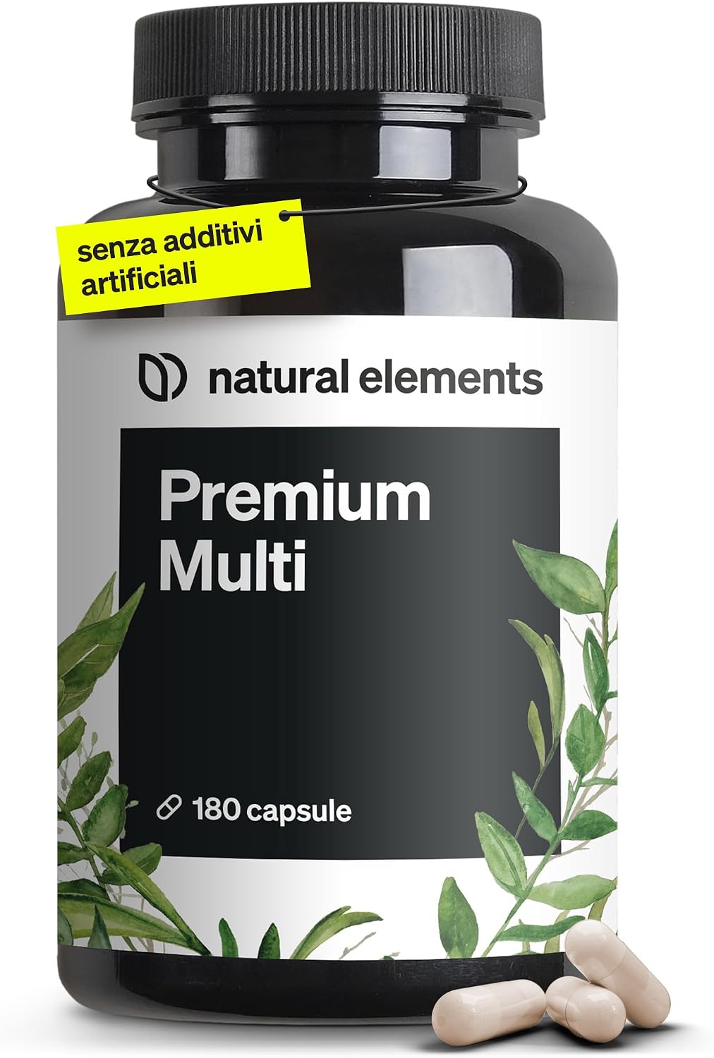 Detalle de Natural Elements Premium Multi: multivitaminico ad alto dosaggio con 180 capsule