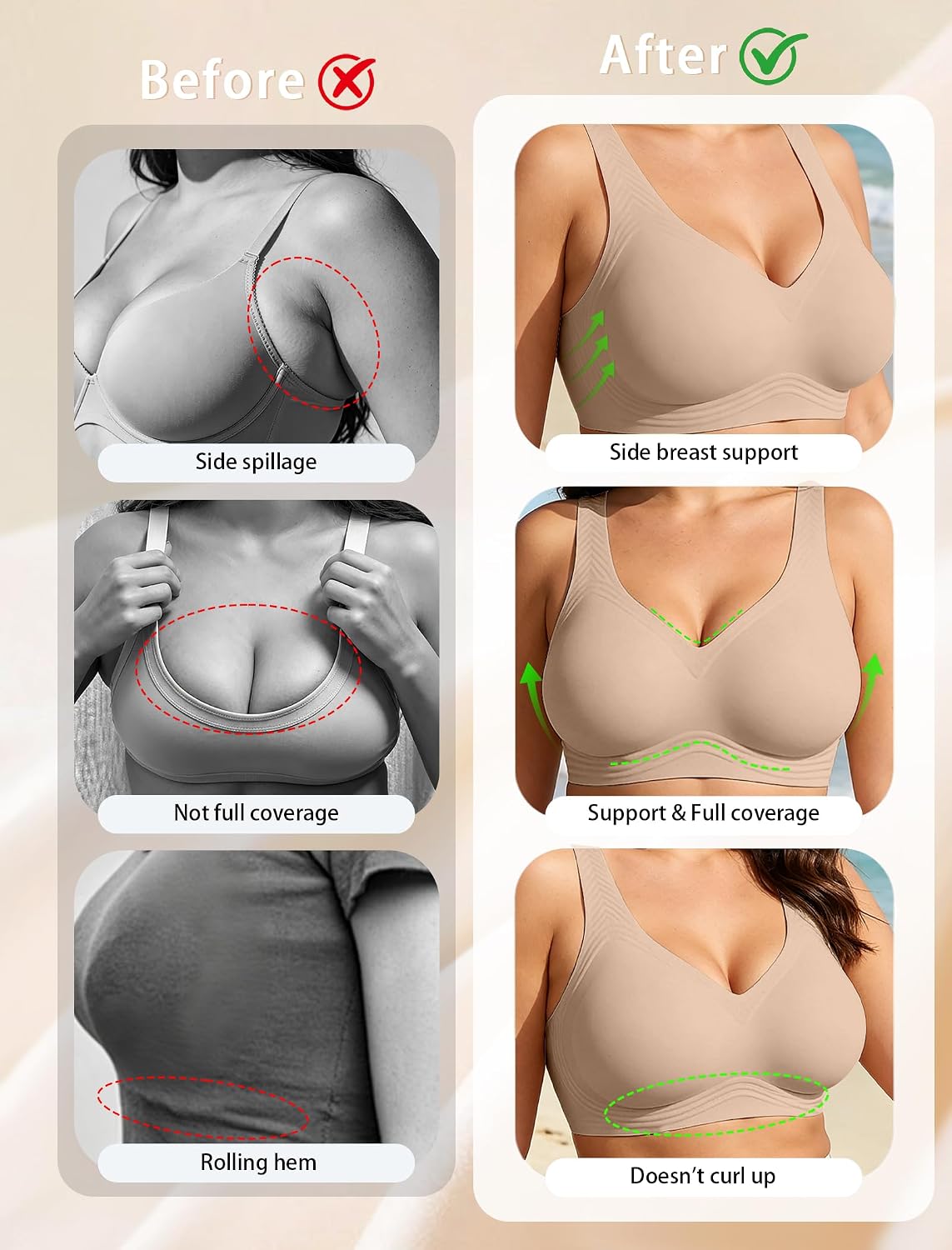 Thumbnail 4 de Jelly Wireless Bra Plus Size: Seamless Full Coverage without Underwire