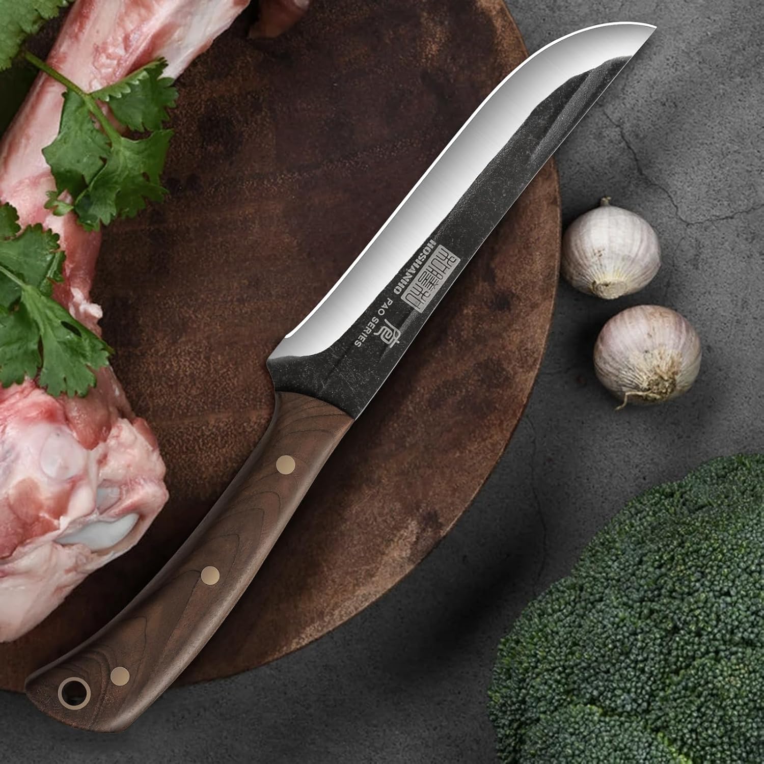 Thumbnail 6 de HOSHANHO 3 Pieces Butcher Knife Set with High-Carbon Stainless Steel Blades