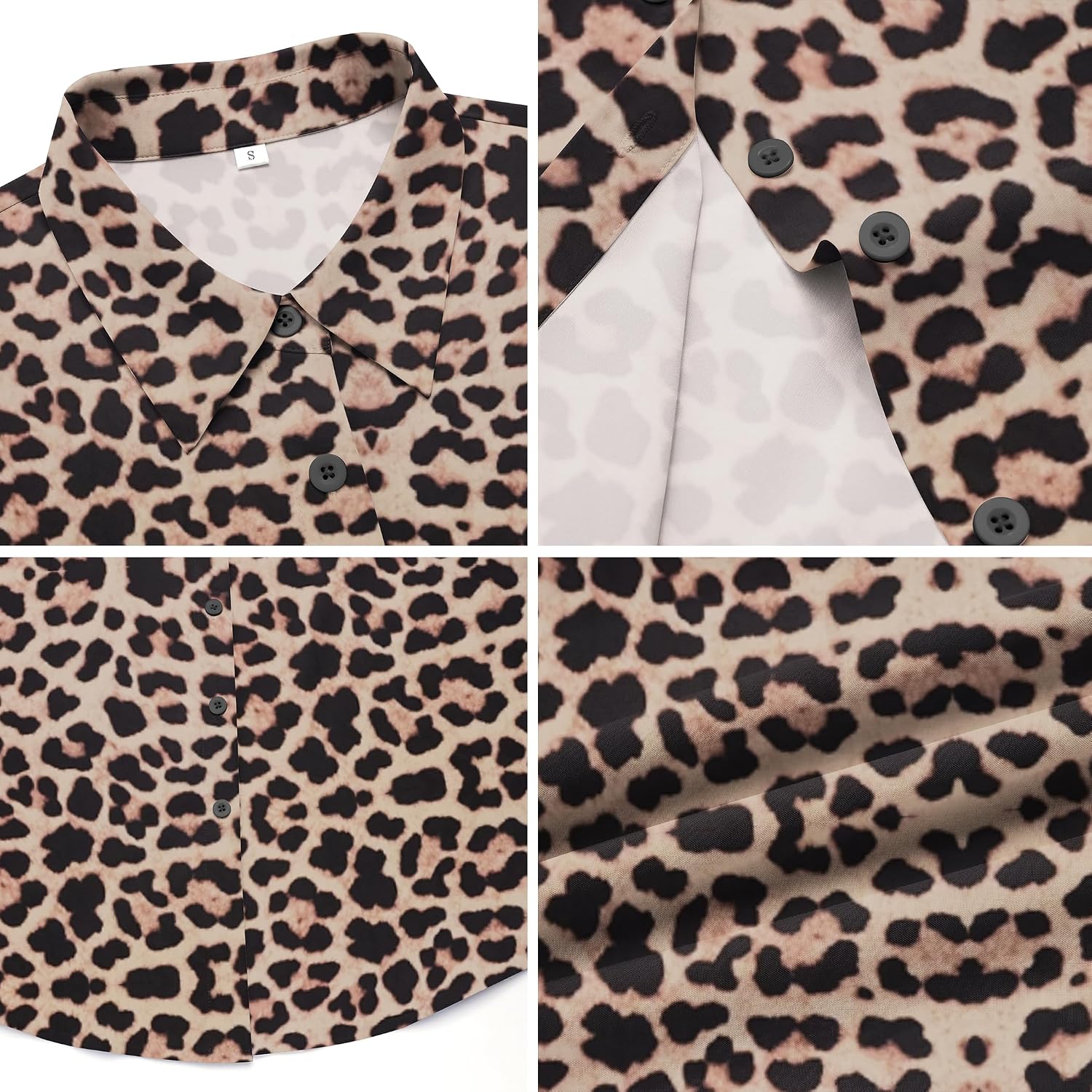 Detalle 2 de Zeagoo Women's Long-Sleeve Button-Down Blouse with Turn-Down Collar