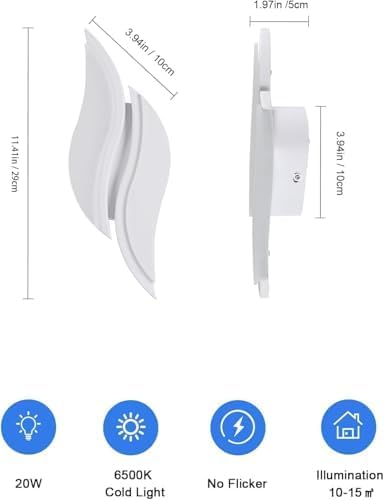 Thumbnail 6 de Comely Lámpara de pared LED moderna, 20W, luz fría