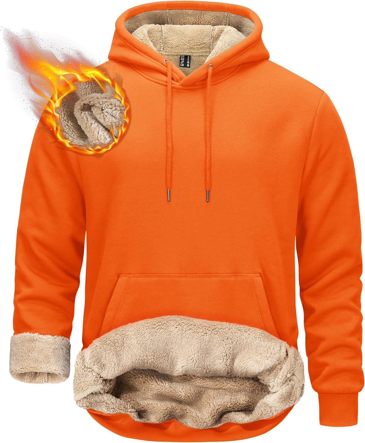 Imagen de TACVASEN Men's Sherpa-Lined Pullover Hoodie, Windproof Fleece, Kangaroo Pocket en OfertitasTOP