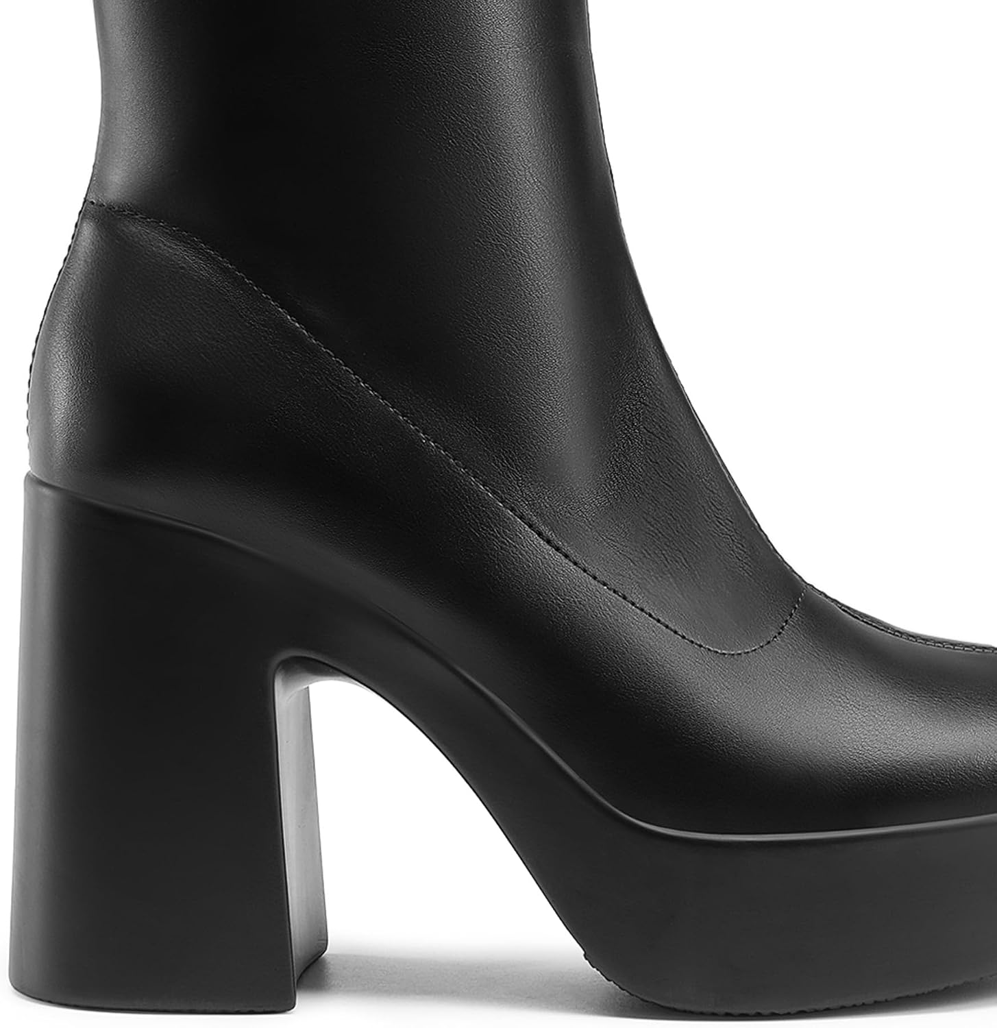 Detalle 2 de DREAM PAIRS Women's Platform Gogo Ankle Boots with Square Toe and Side Zipper