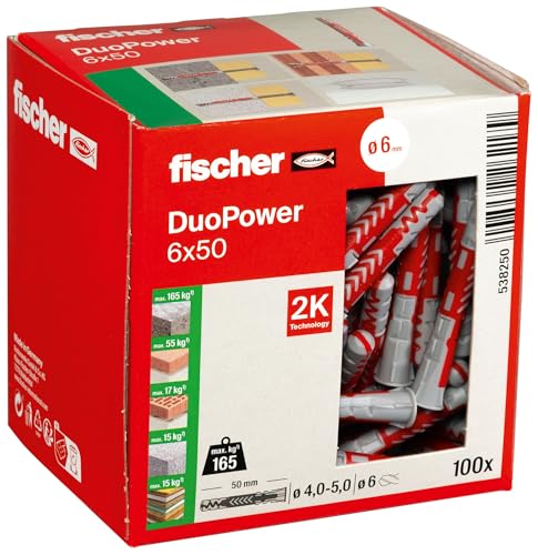 Detalle de Fischer DuoPower 6 x 50 Universal-Dübel – 100 Stück